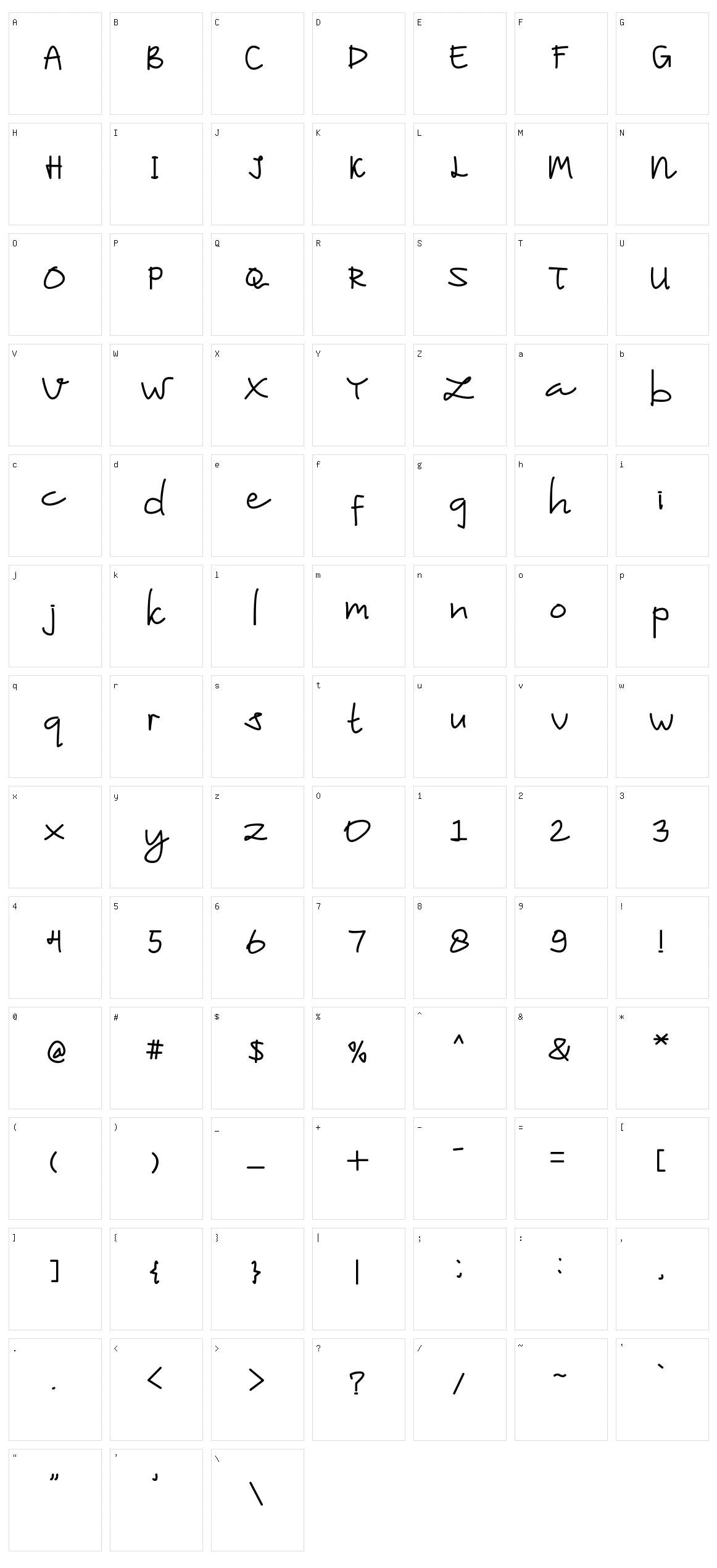 Maelleye Character Set