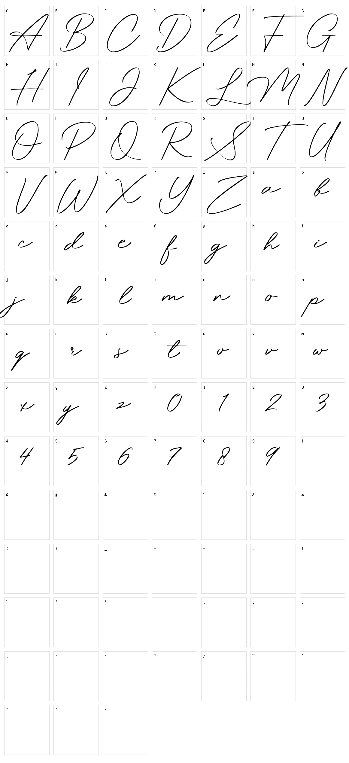 Magdallena Character Set