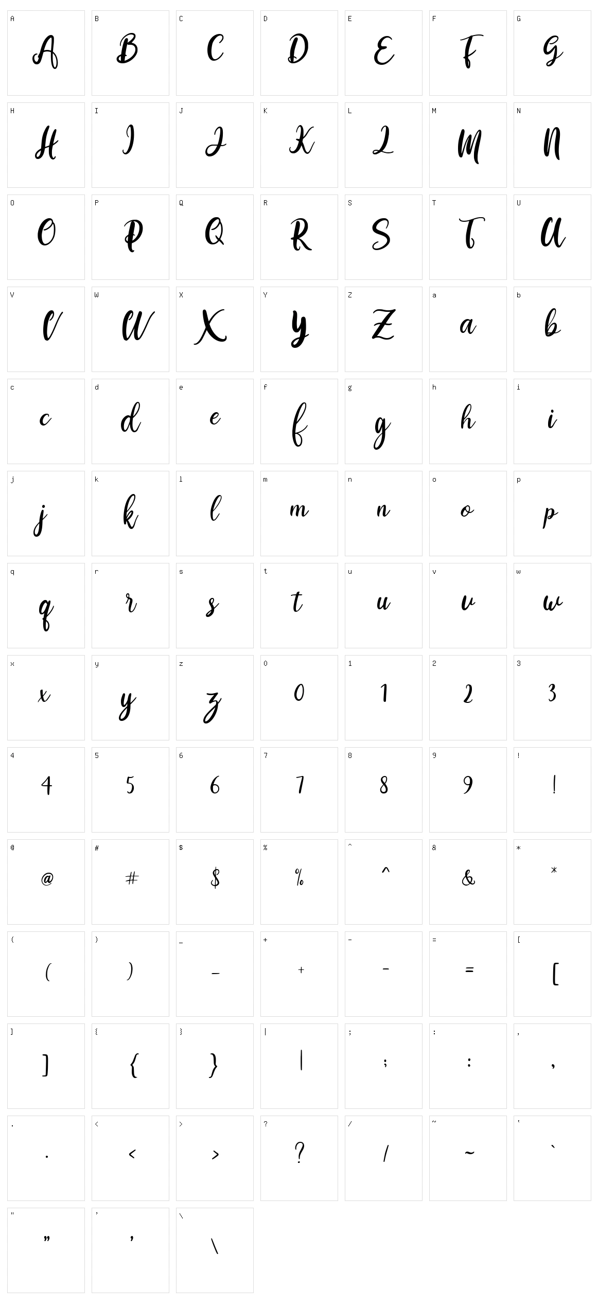 Magdalyn Character Set