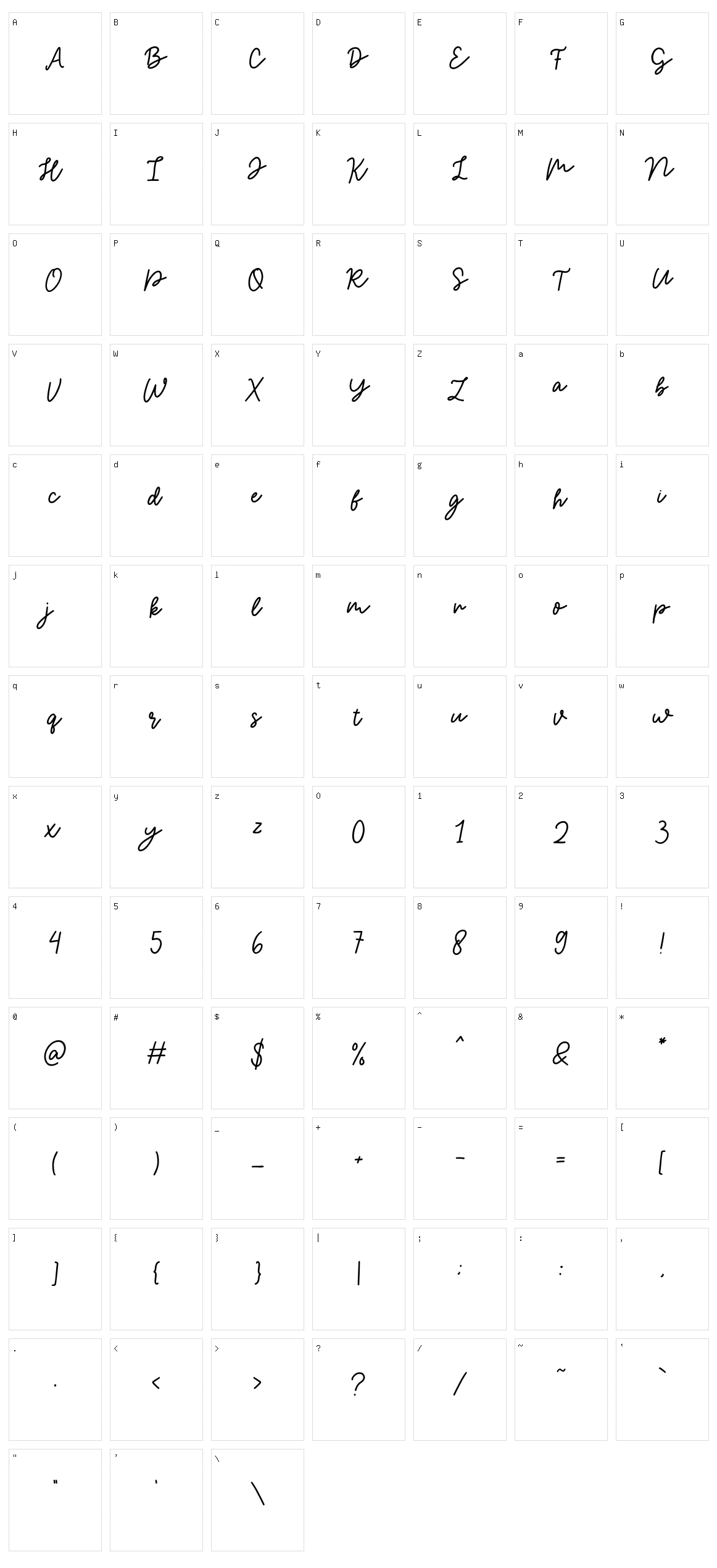 Magical Shiny Script Character Set