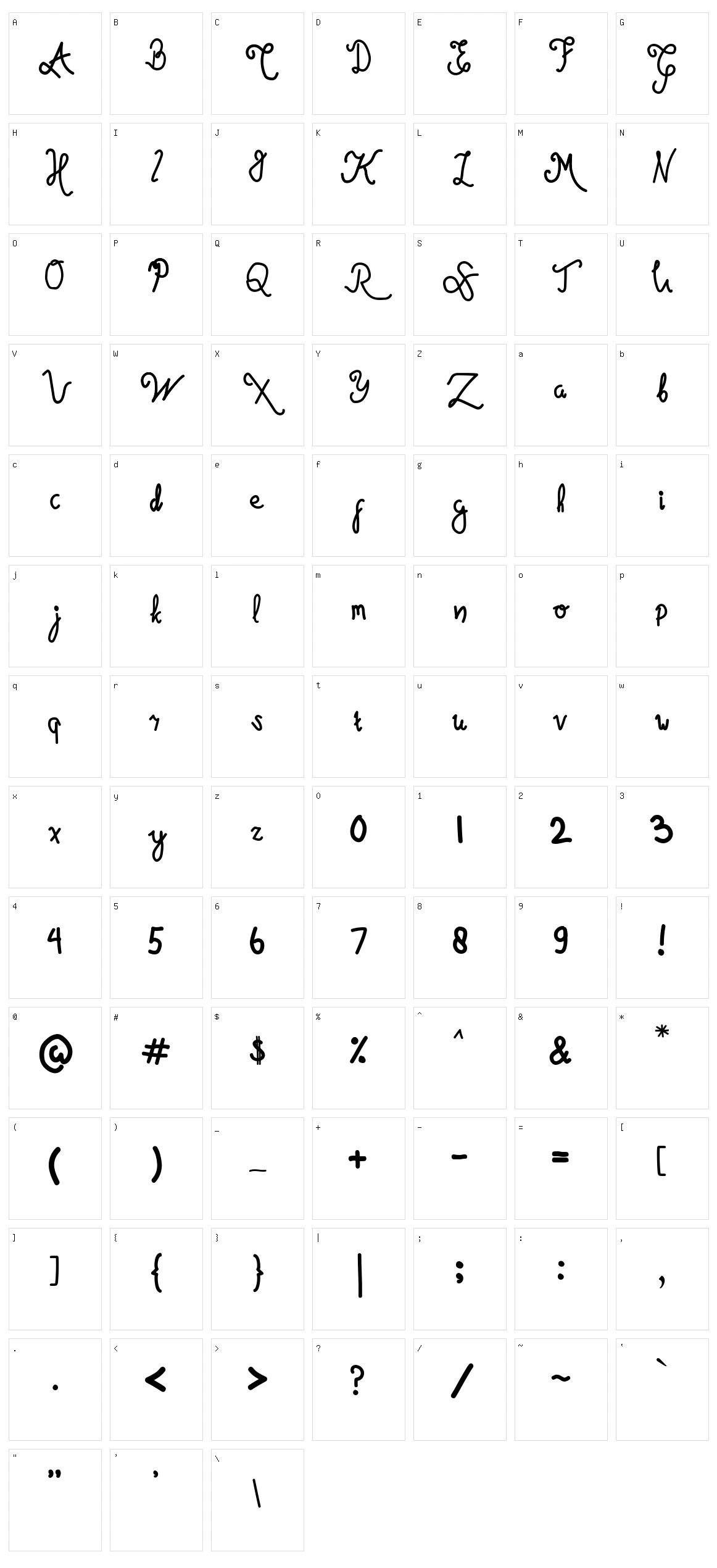 Magicula Character Set