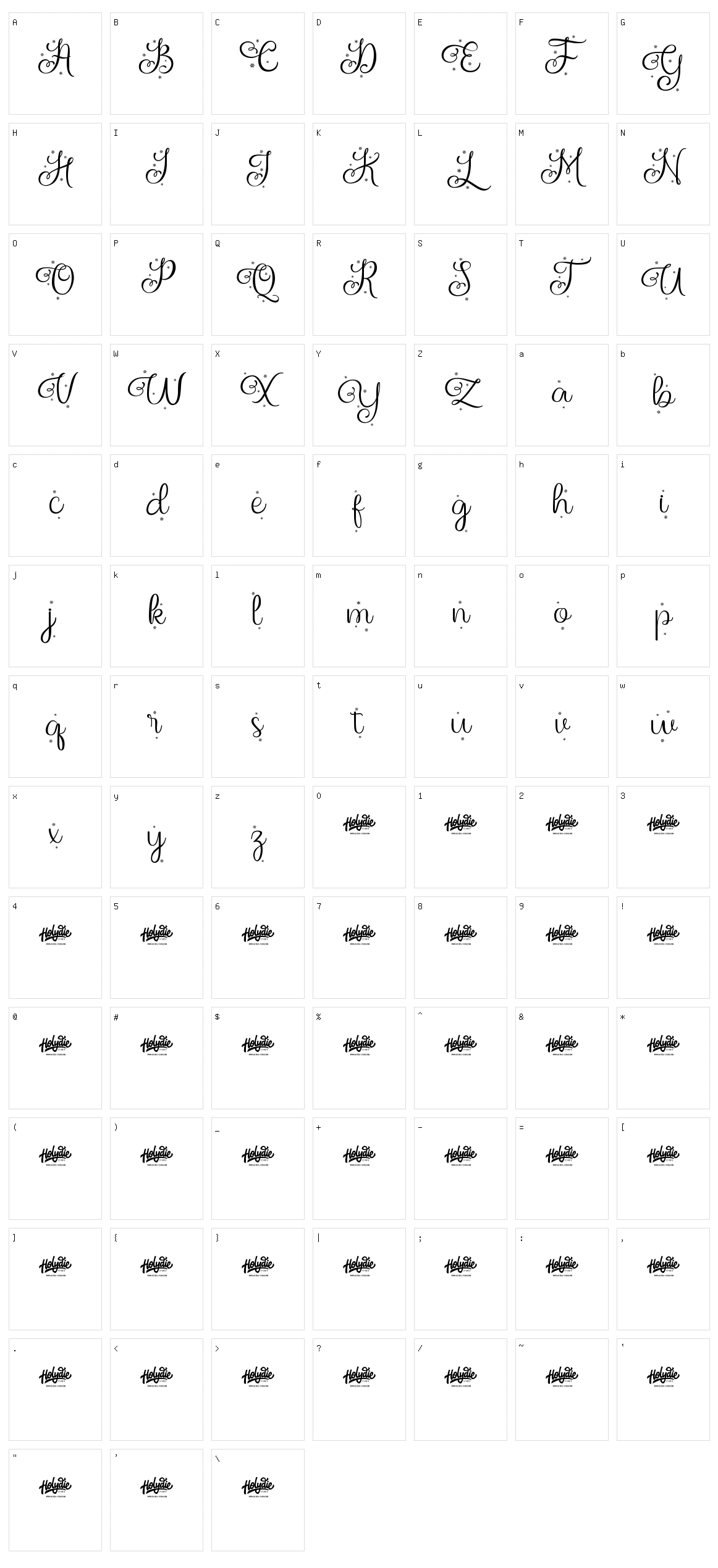 Holistya Snow Character Set