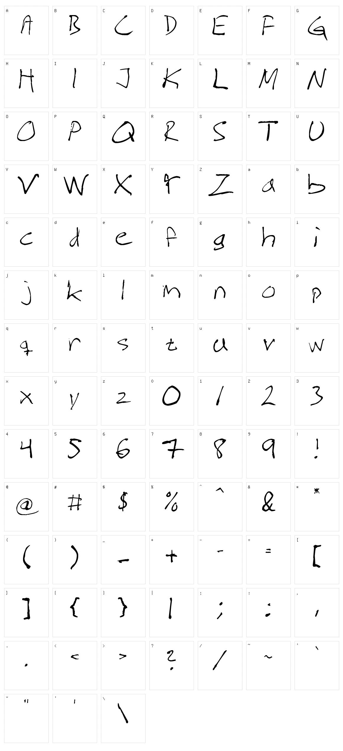 Magnus Handwriting Character Set