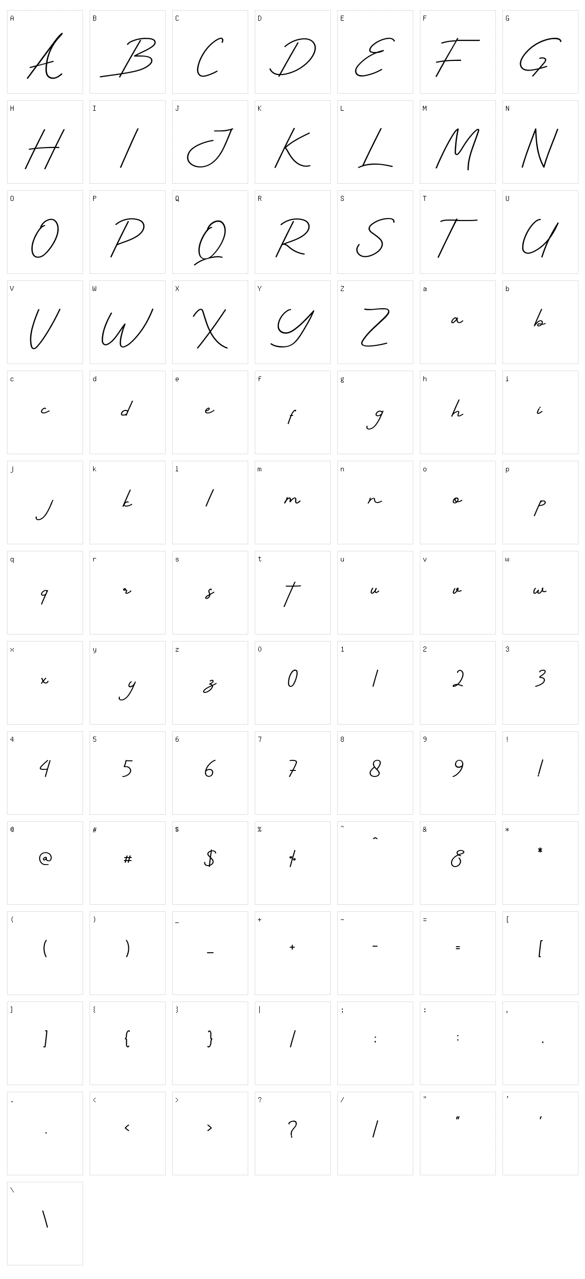 Mahallini Character Set