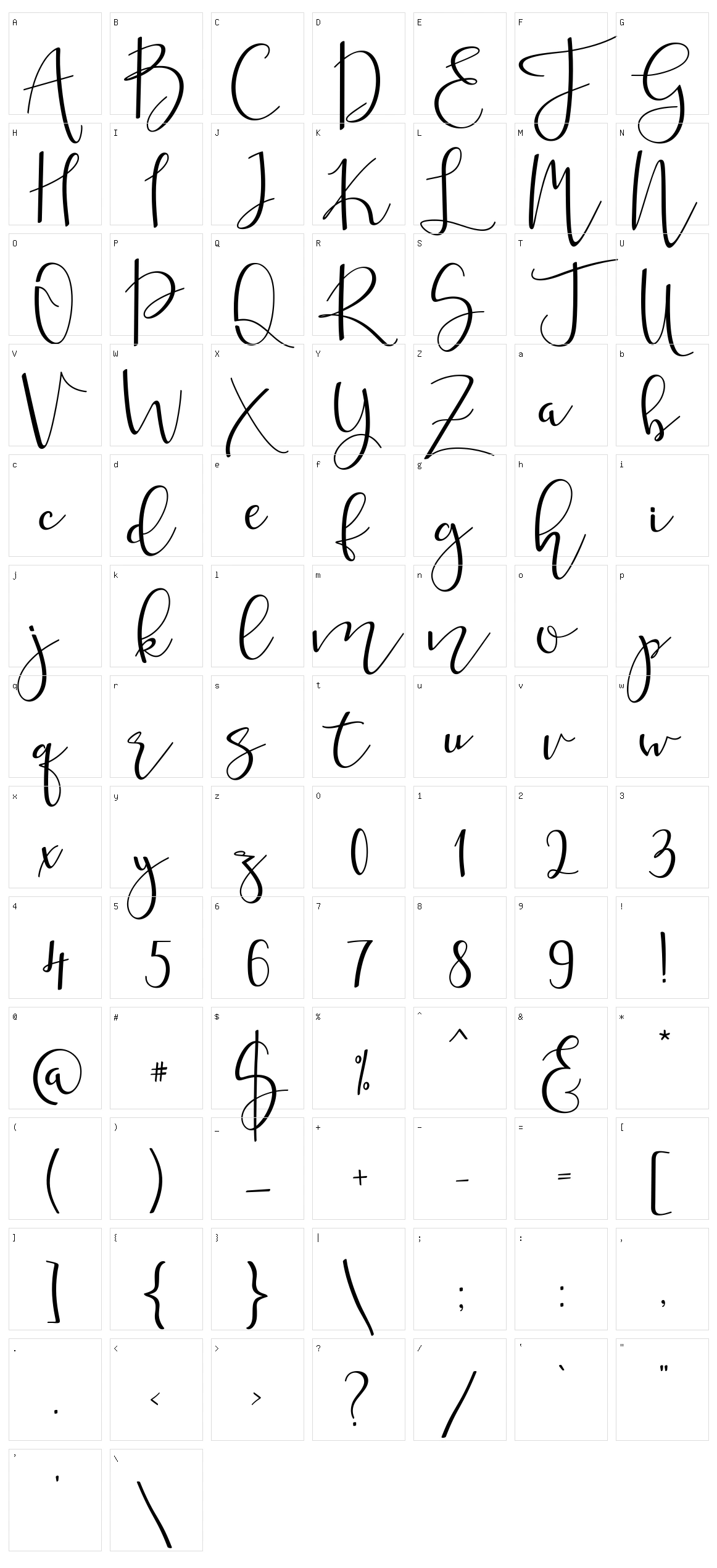 Mahligai Character Set