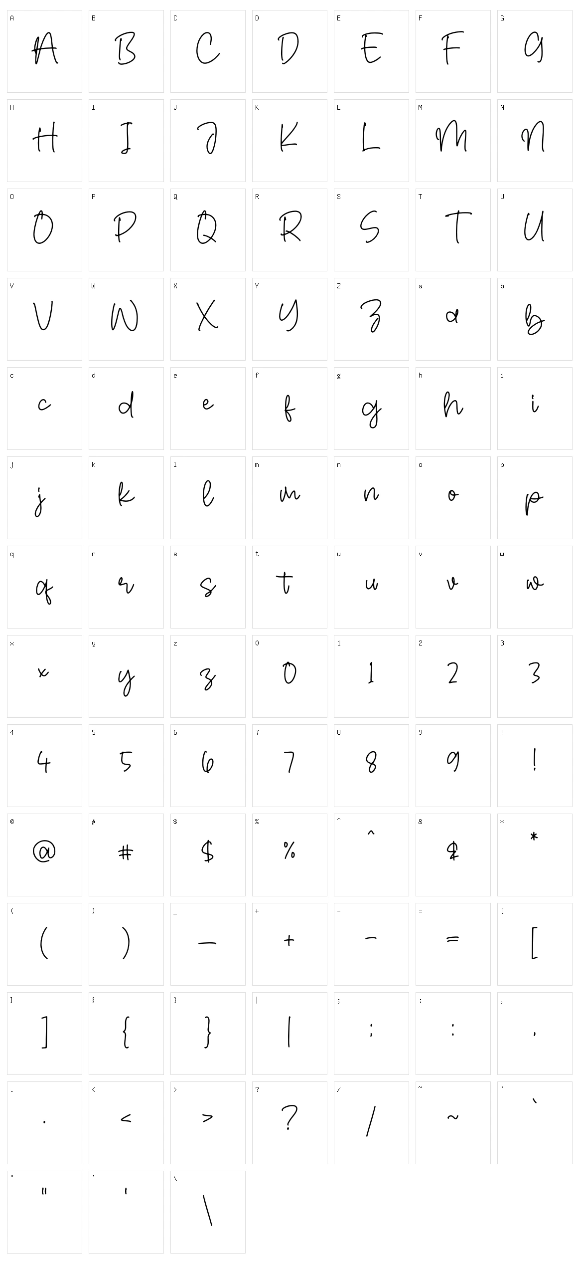 Mahligai Character Set