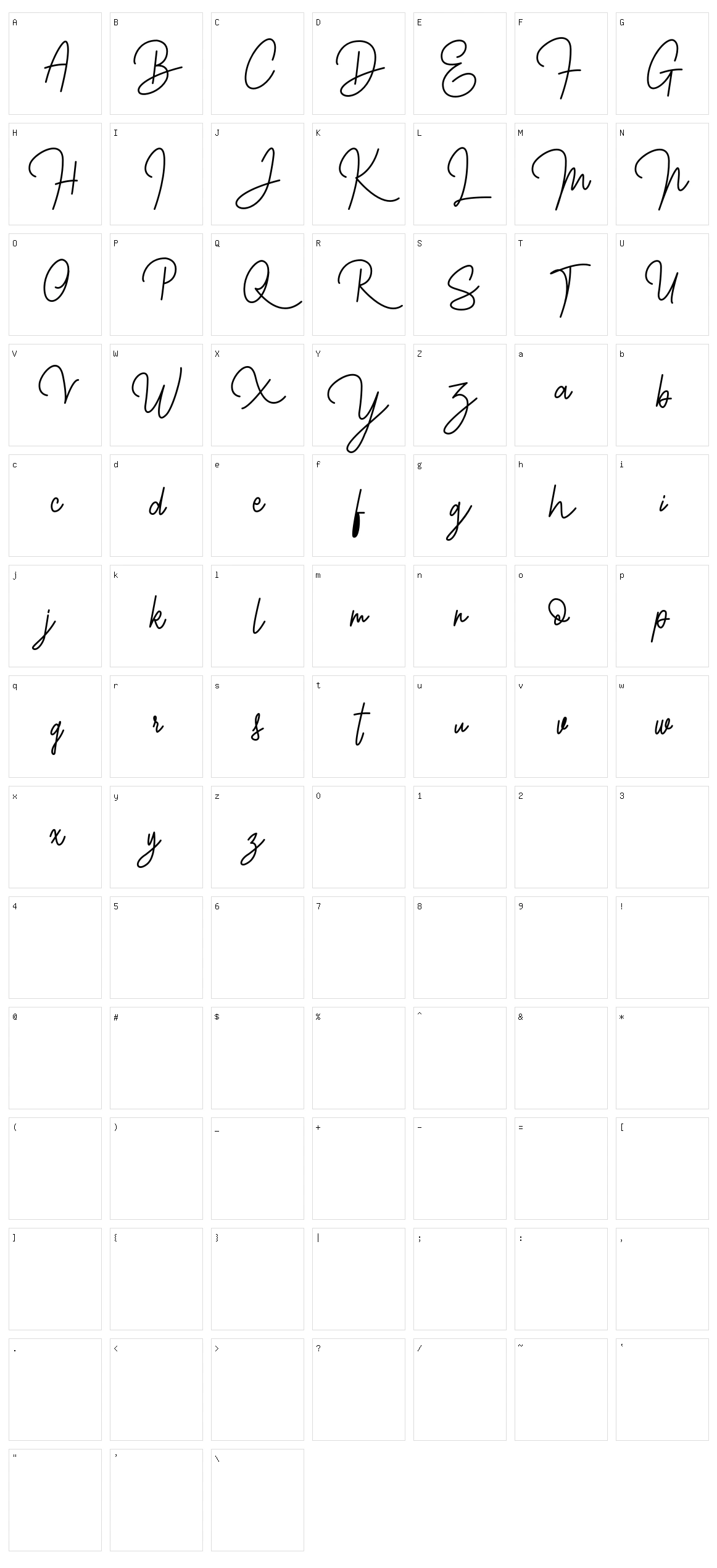 Malbourne Character Set