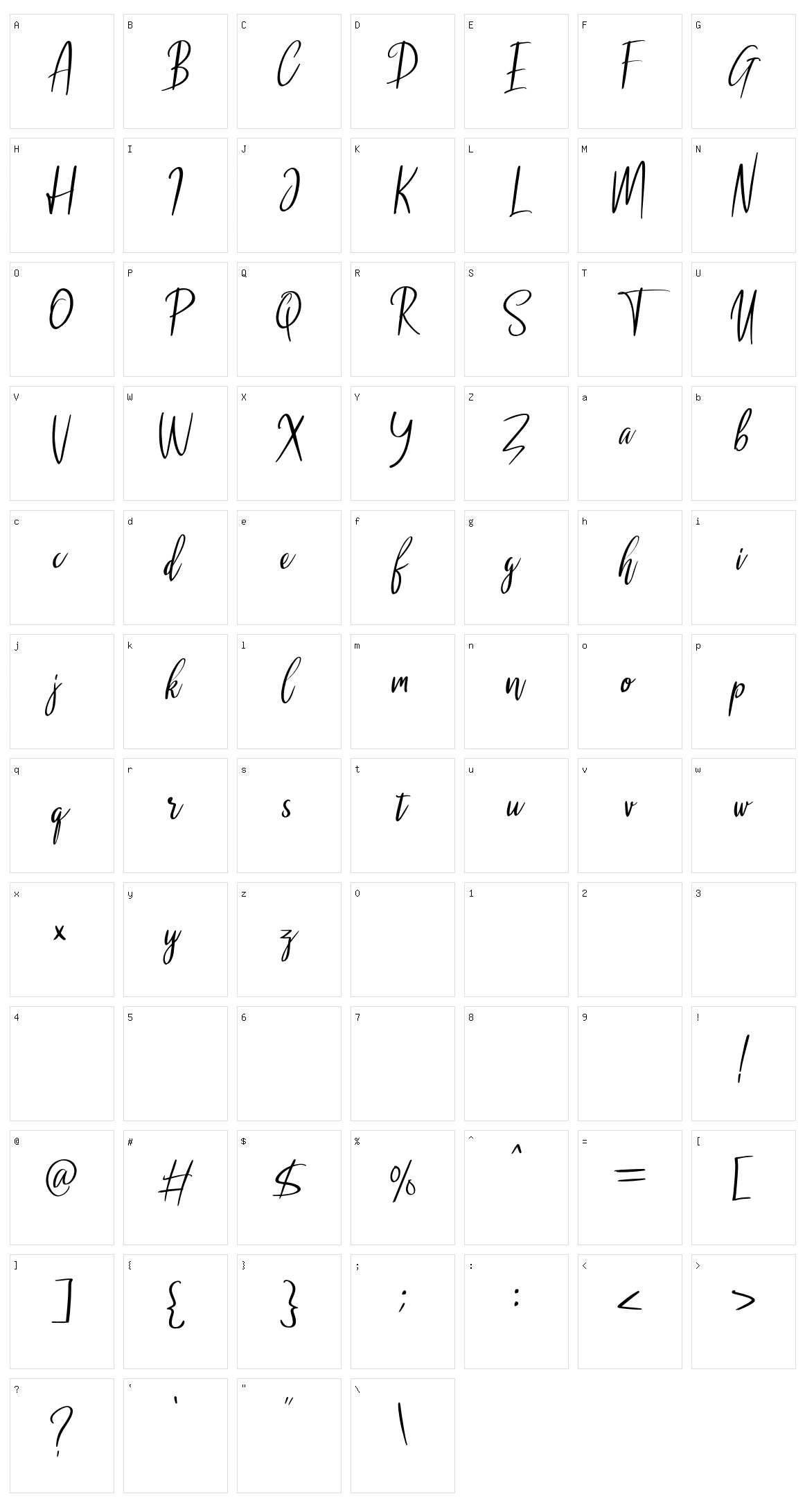 Malenna Character Set