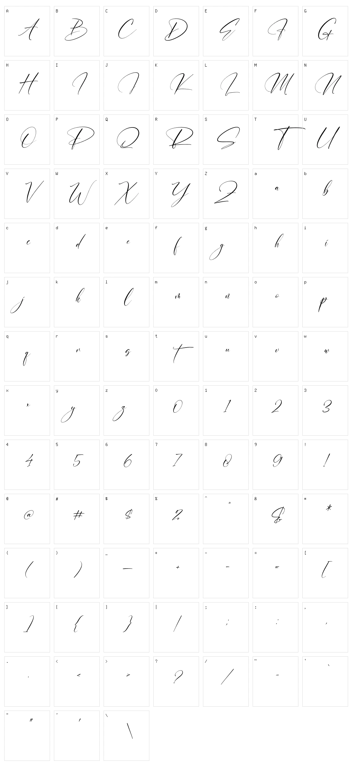 Malistera Character Set