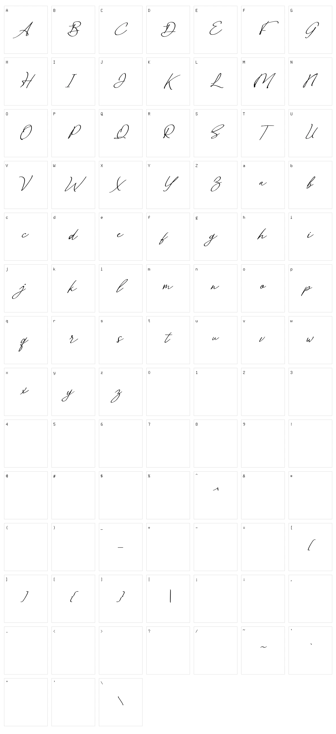 Malvinas Signature Character Set