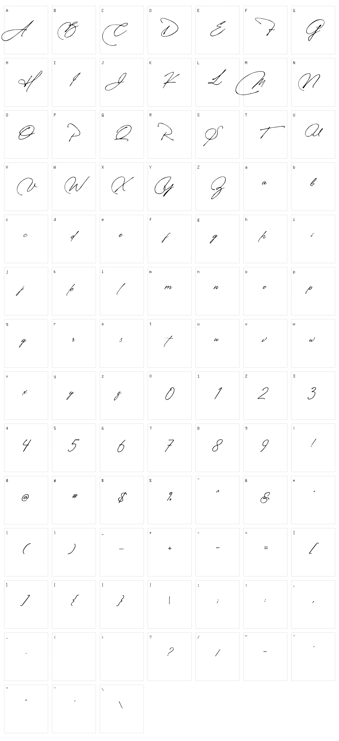 Manchester Signature Character Set
