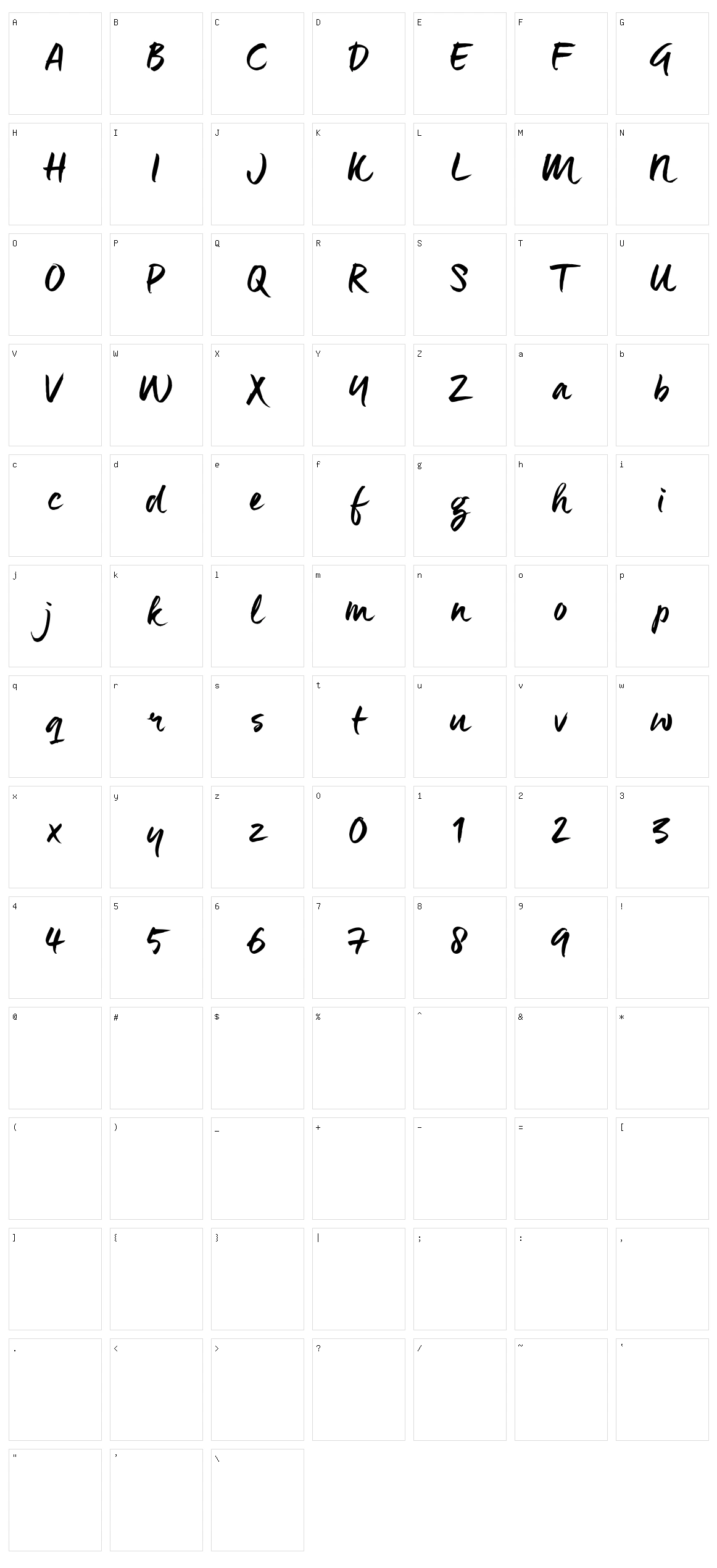 Maneo Character Set