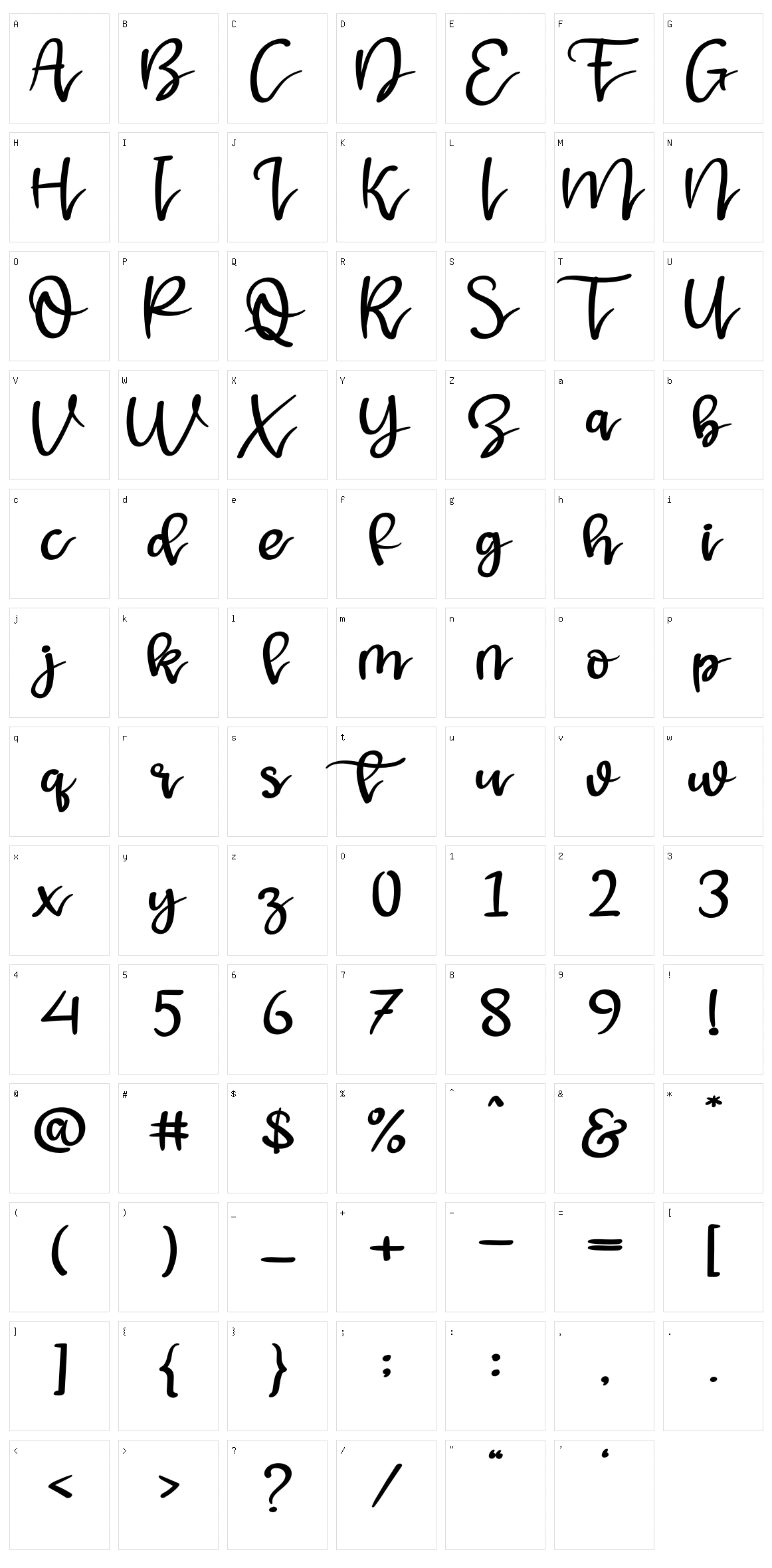 Mangolla Character Set