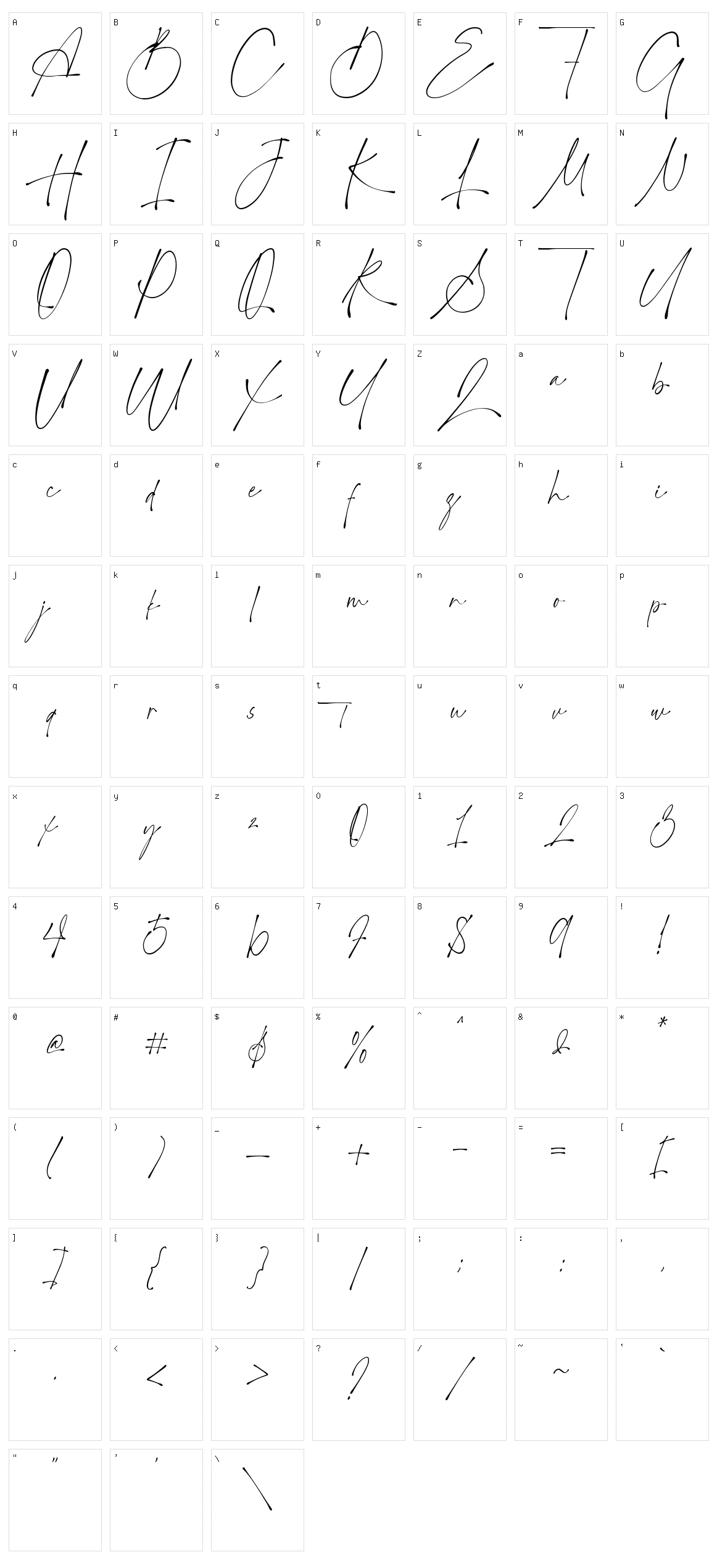 Manhattan Signature Character Set