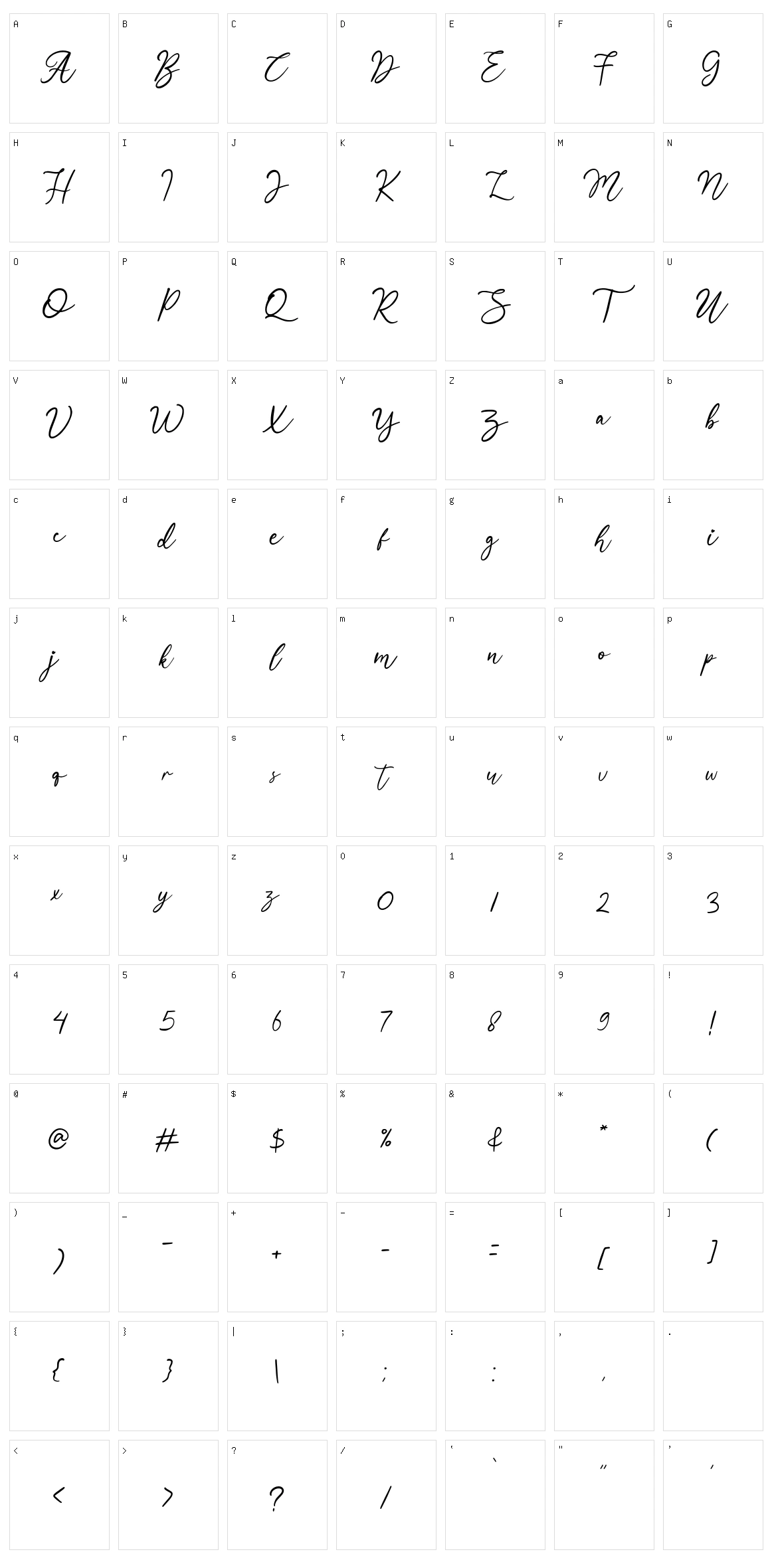 Manira Character Set