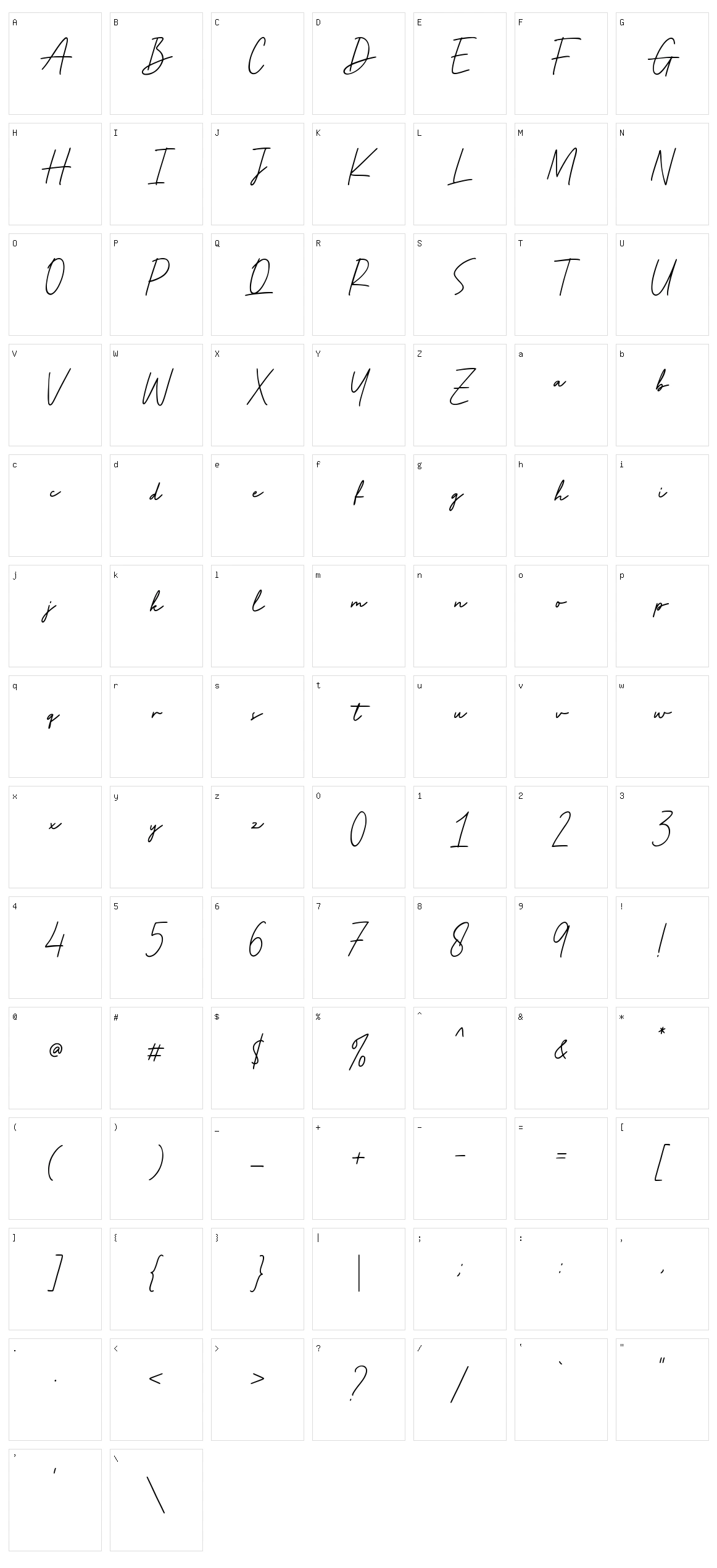 Manly Signature Character Set