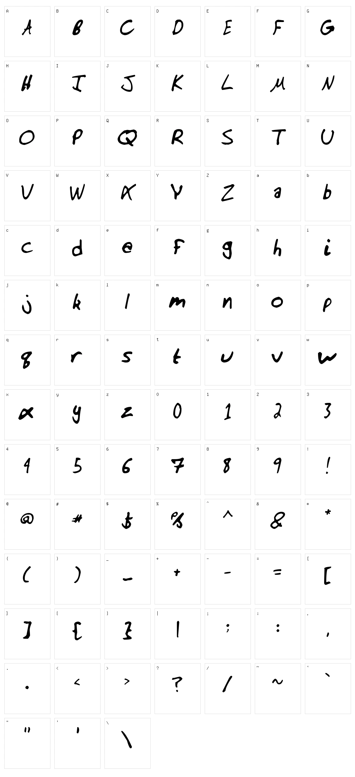 Manno Character Set
