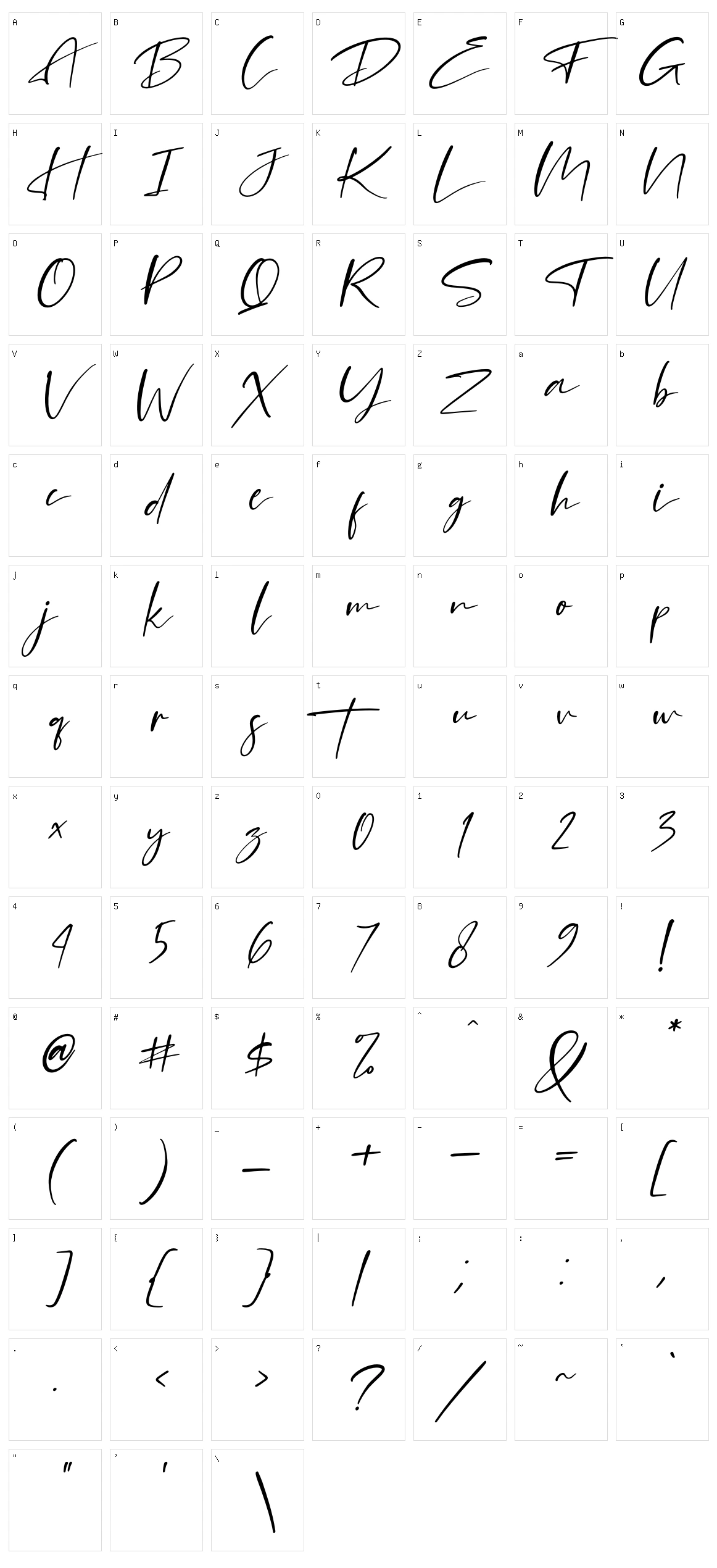 Mantilda Edition Character Set