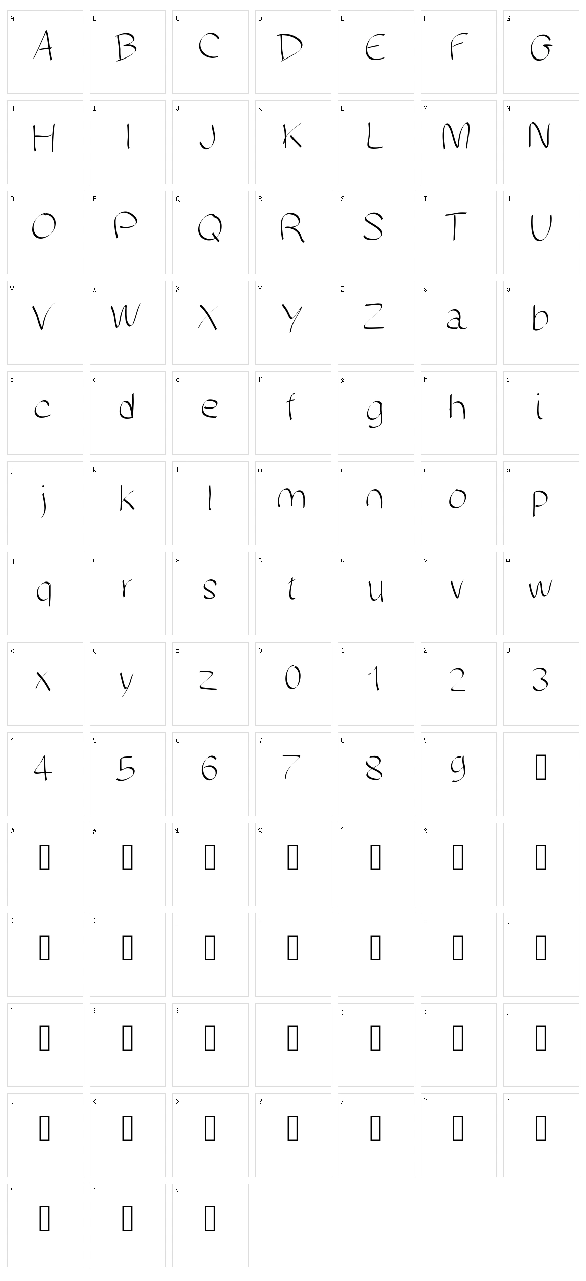 Manuscrite Character Set