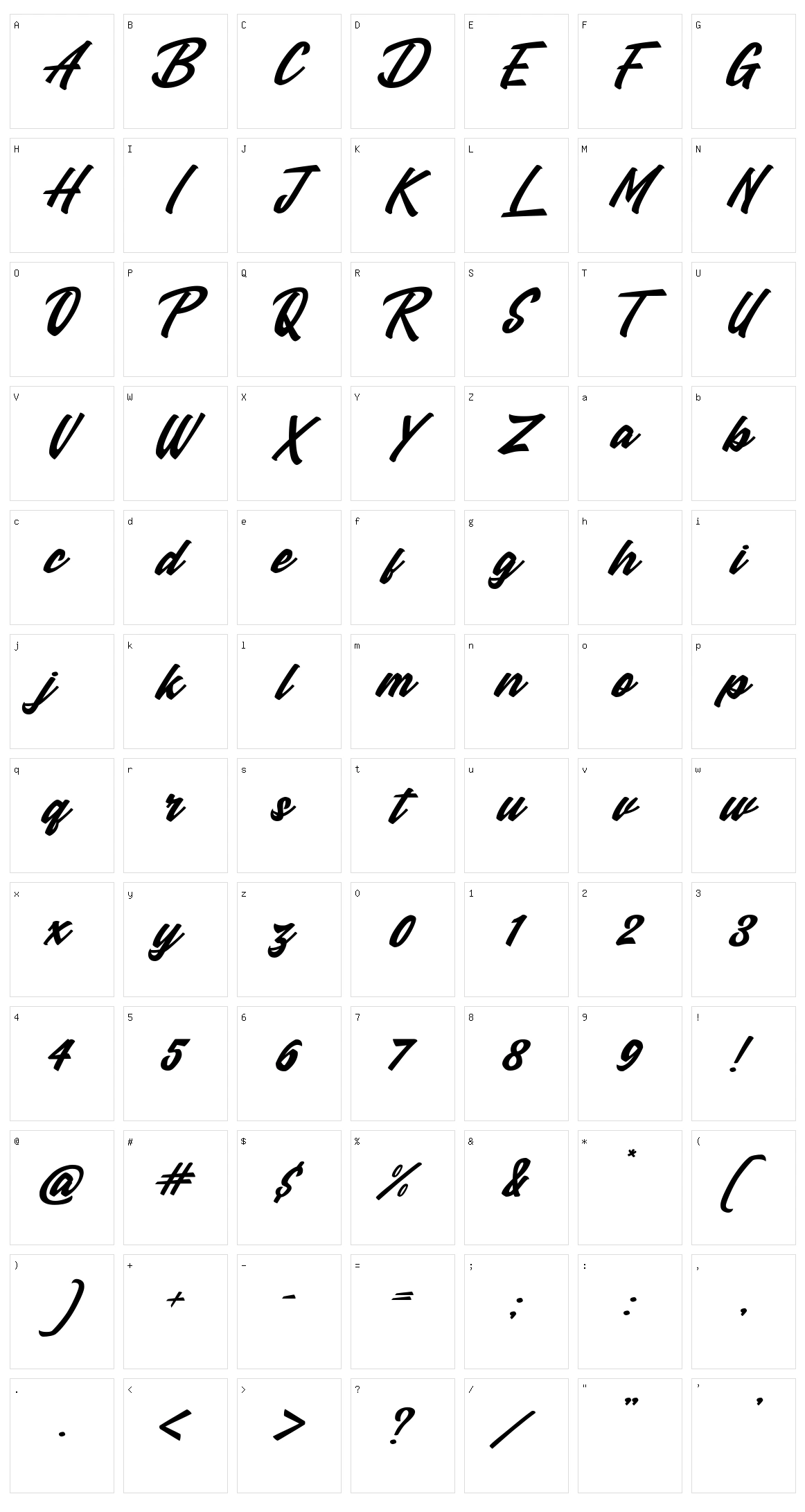 Manzein Character Set