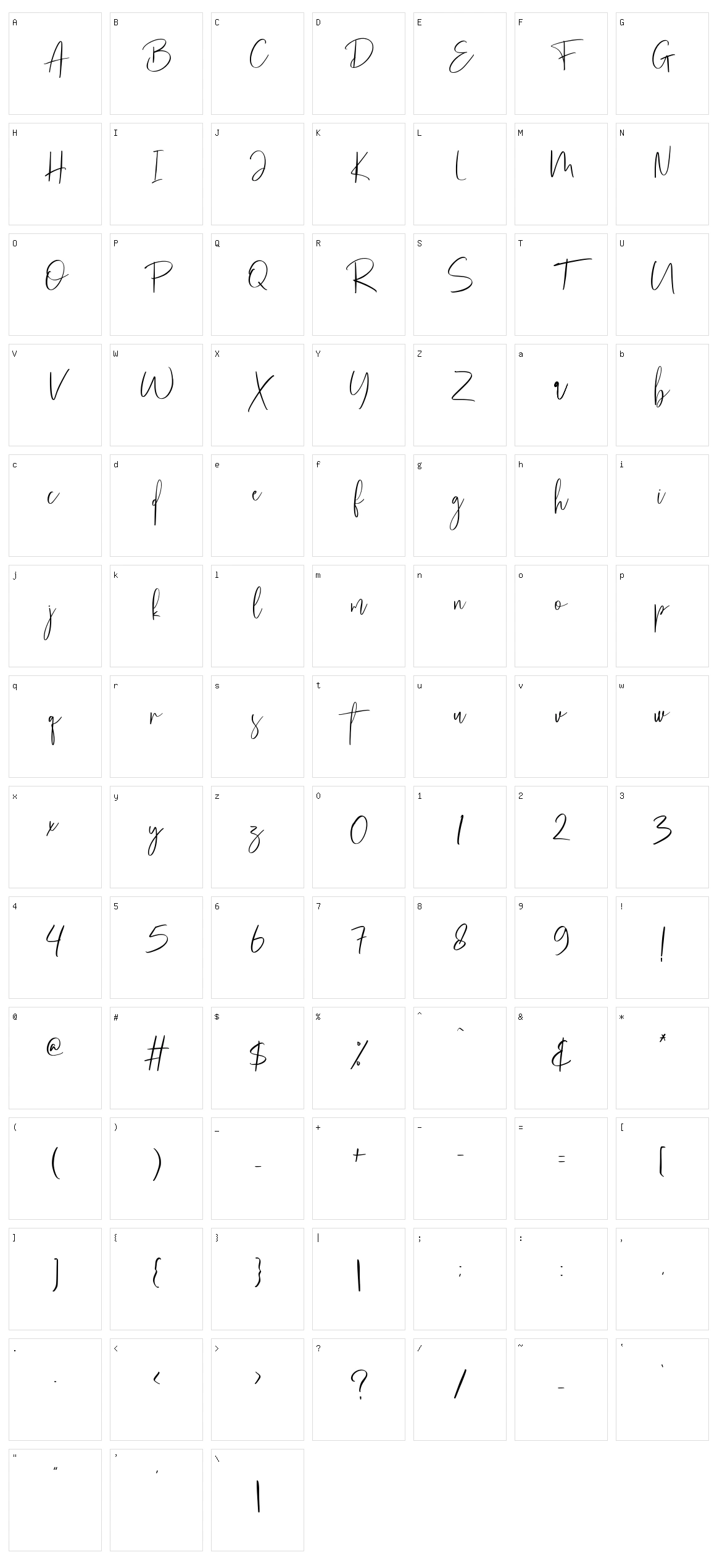 Marchita Character Set