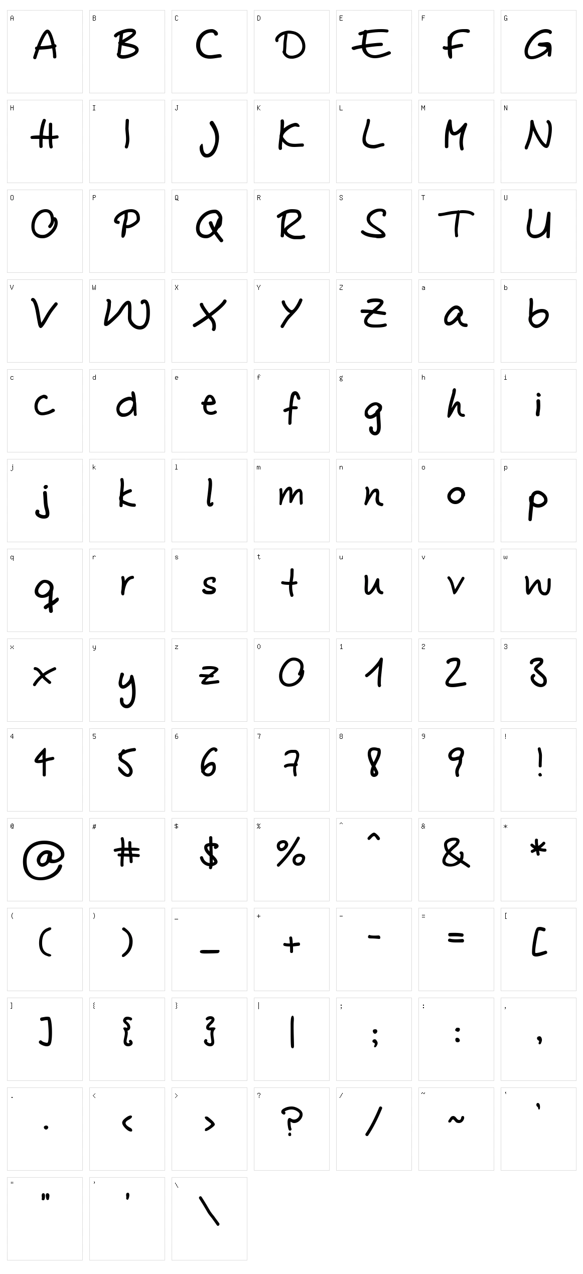 Mareen's Print Character Set