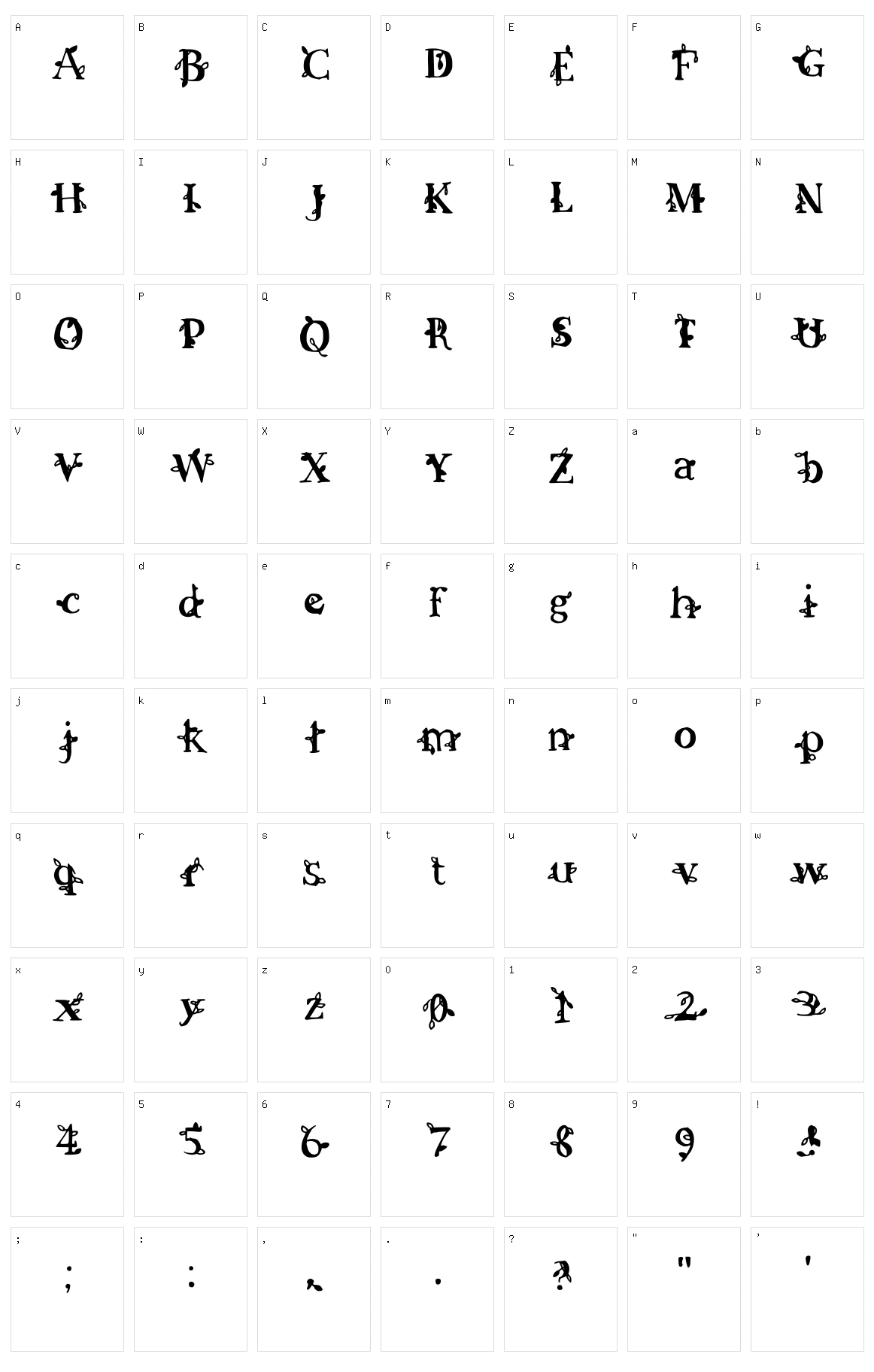 Christmas Serif Character Set