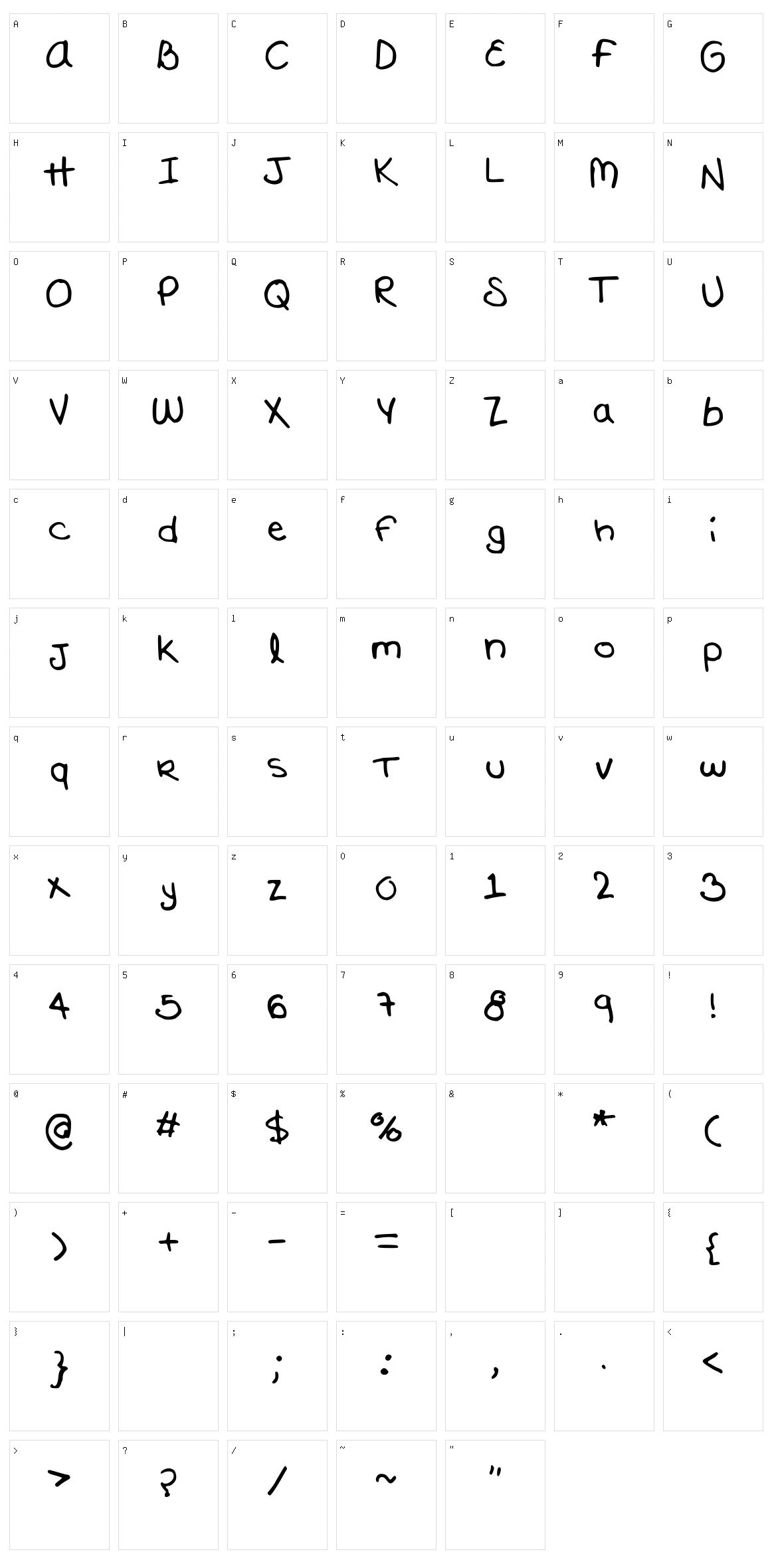 Marijolover Character Set