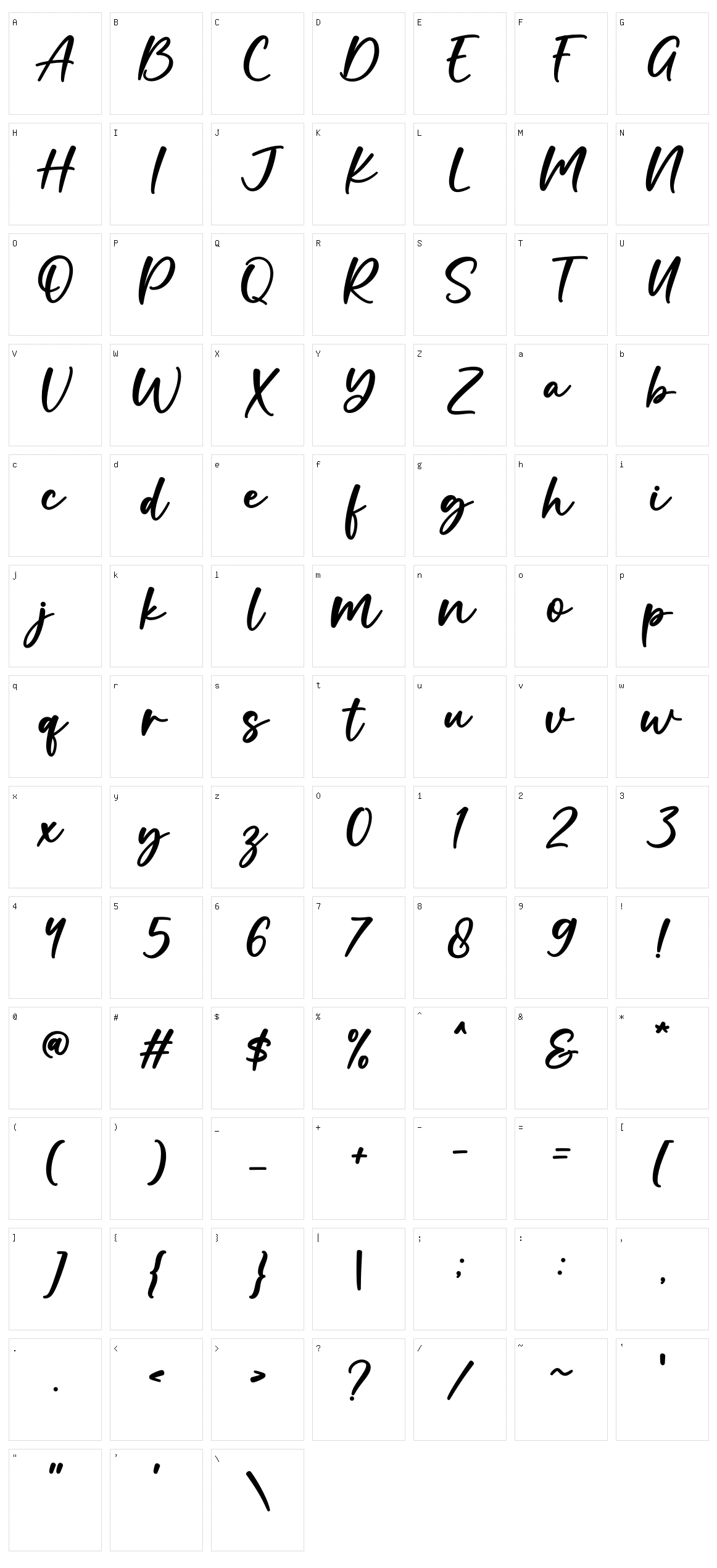 Marisha Character Set