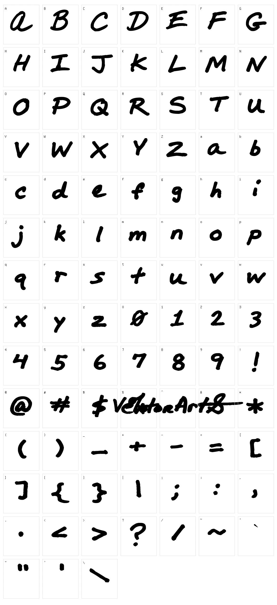 Marker Comp Character Set
