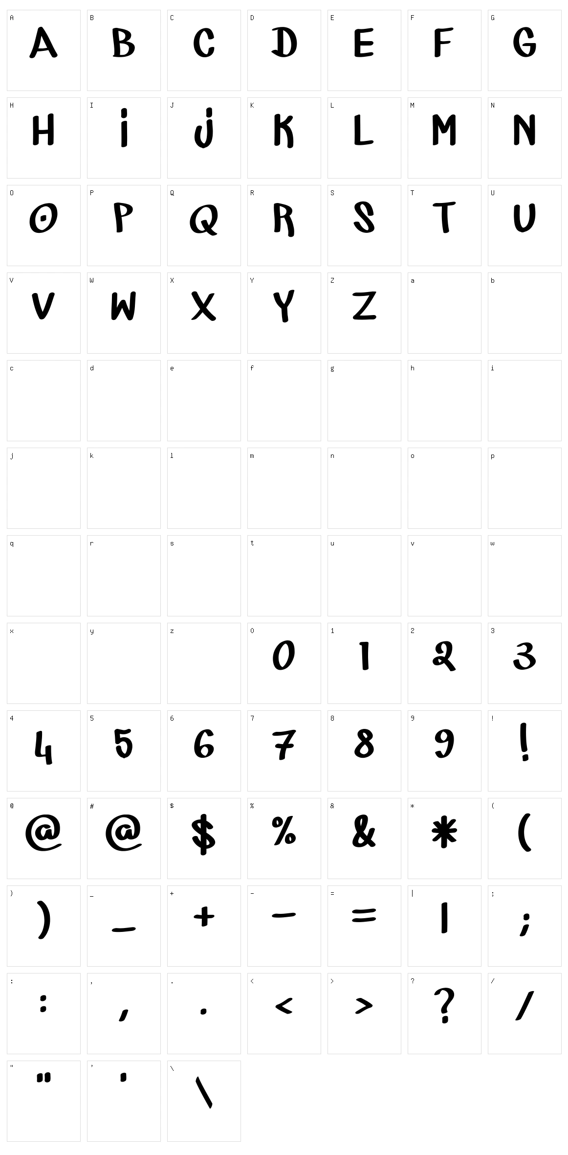 Marker Cre Character Set