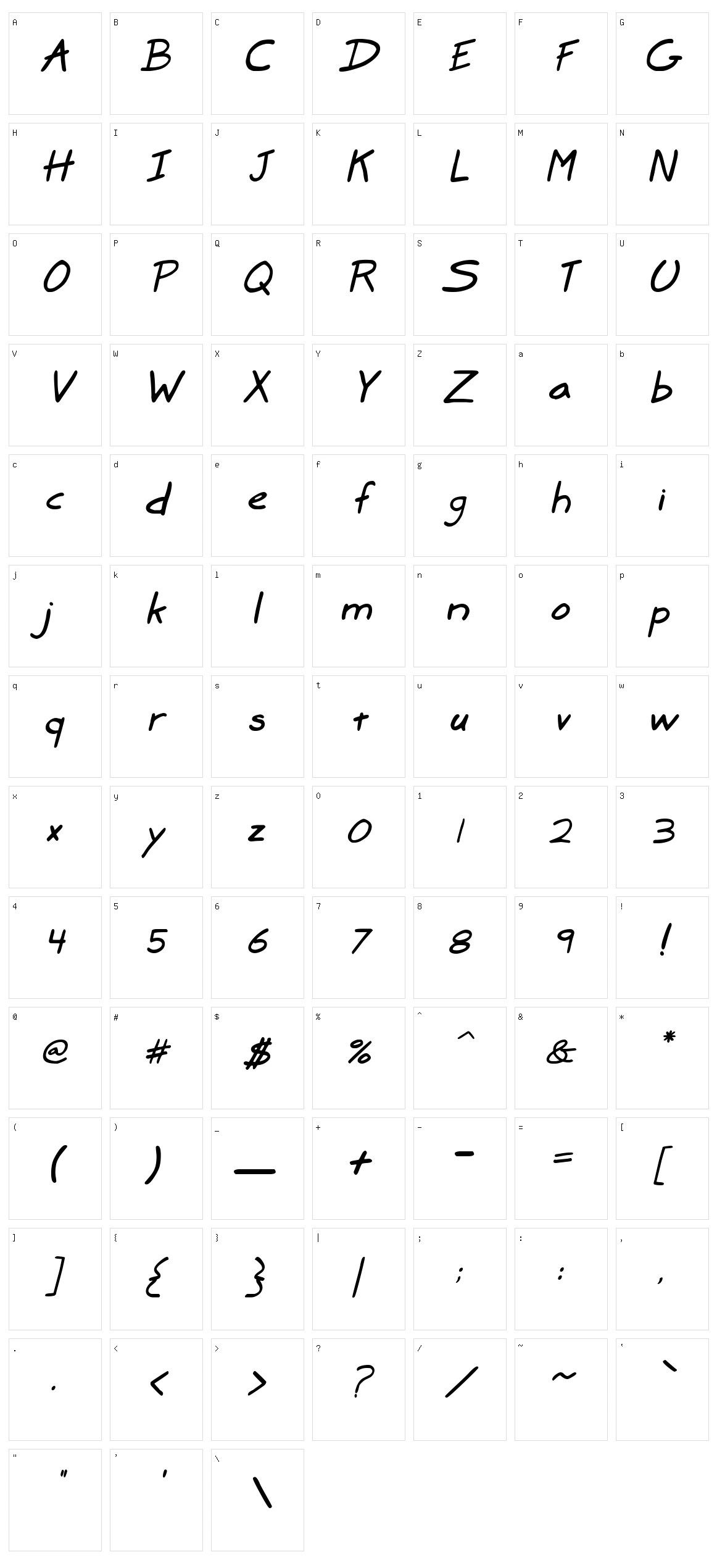 Marker SD Character Set