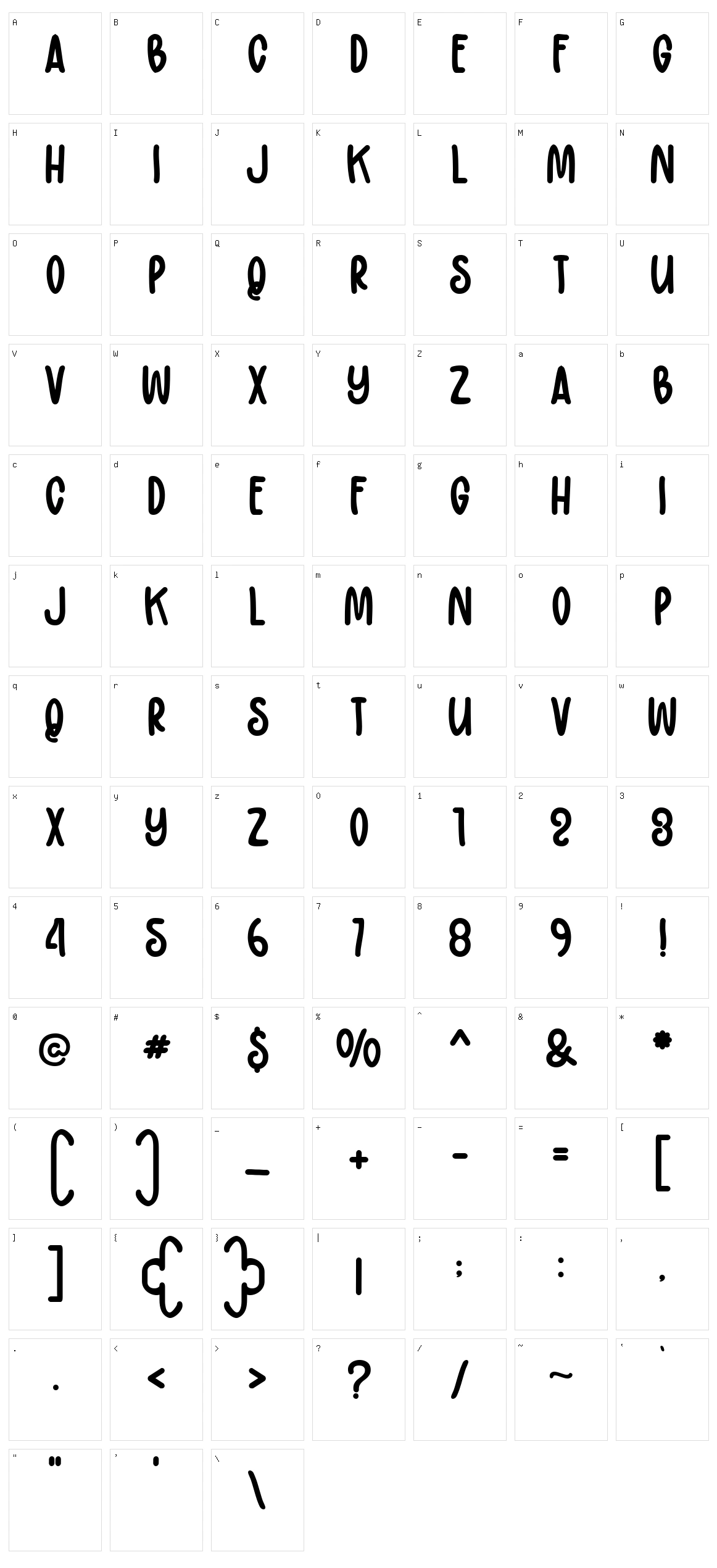 Markerland Character Set