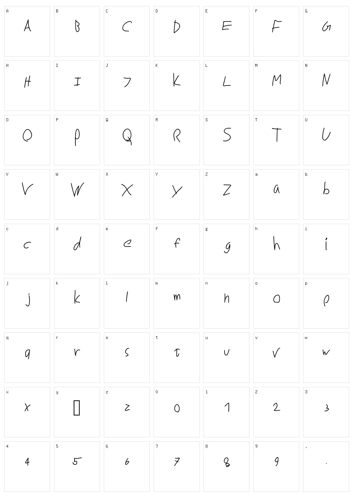 Markus Character Set