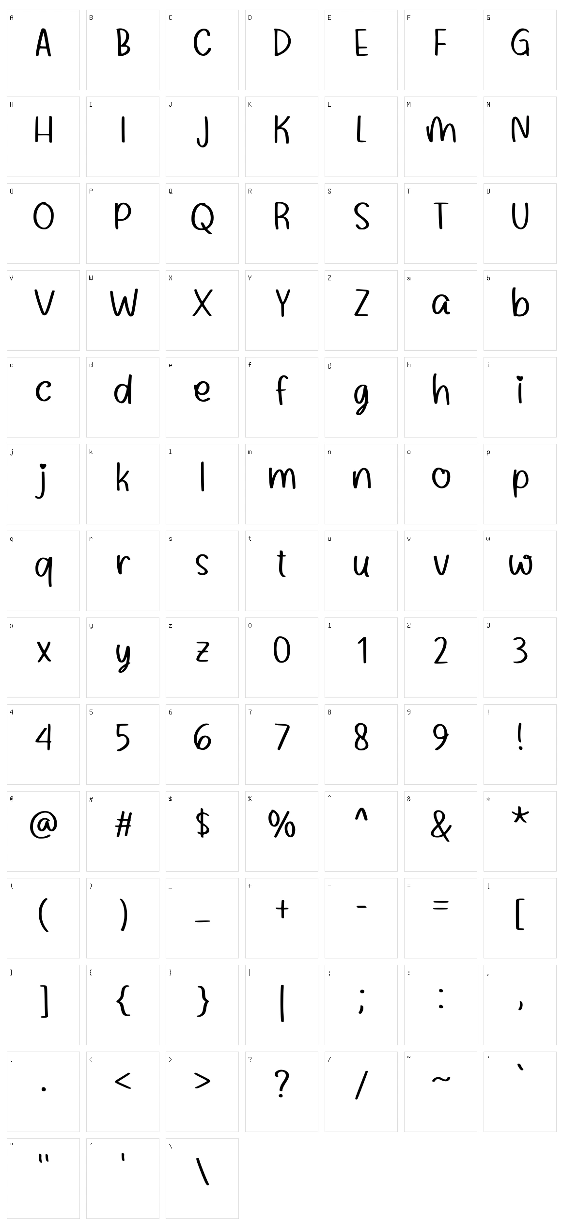 Marlwich Character Set