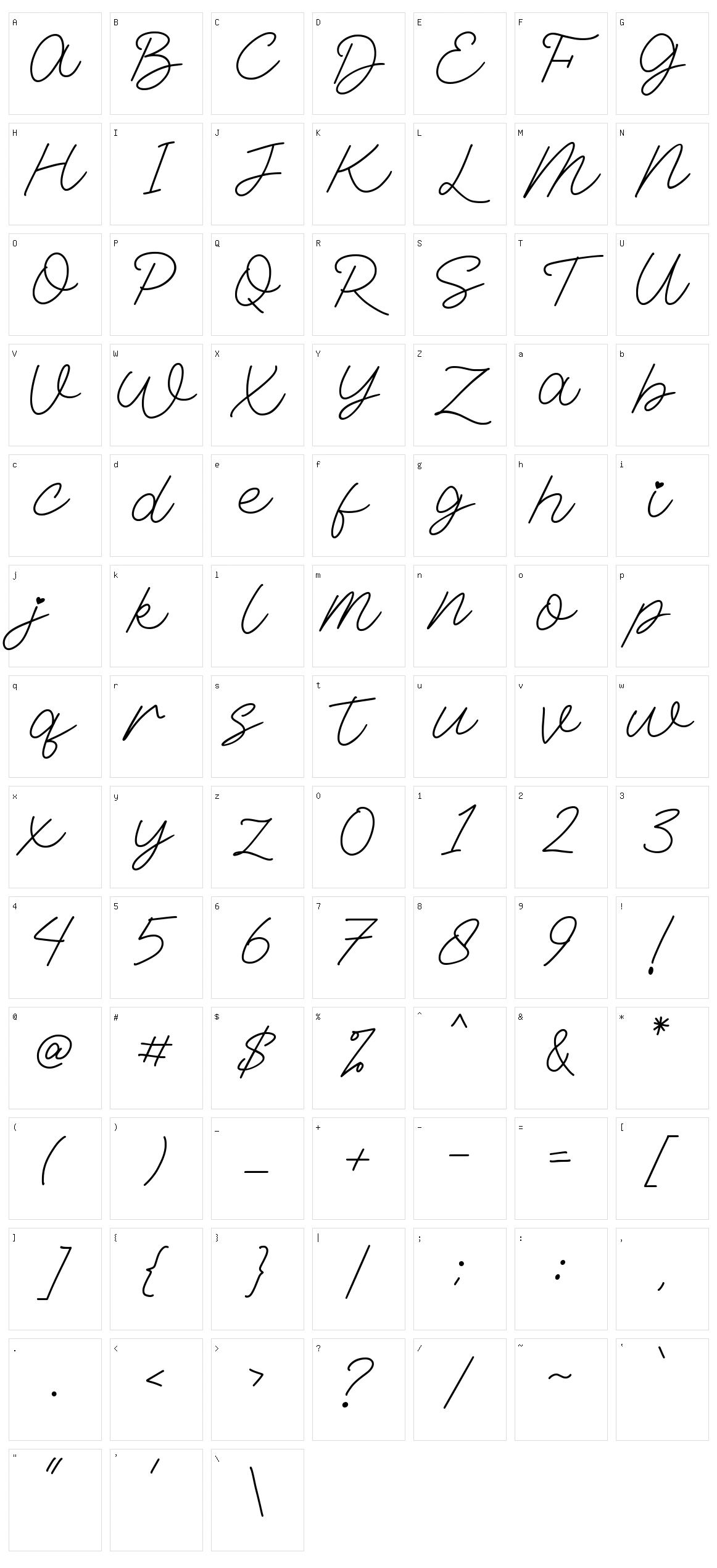 Marnilla Signature Character Set