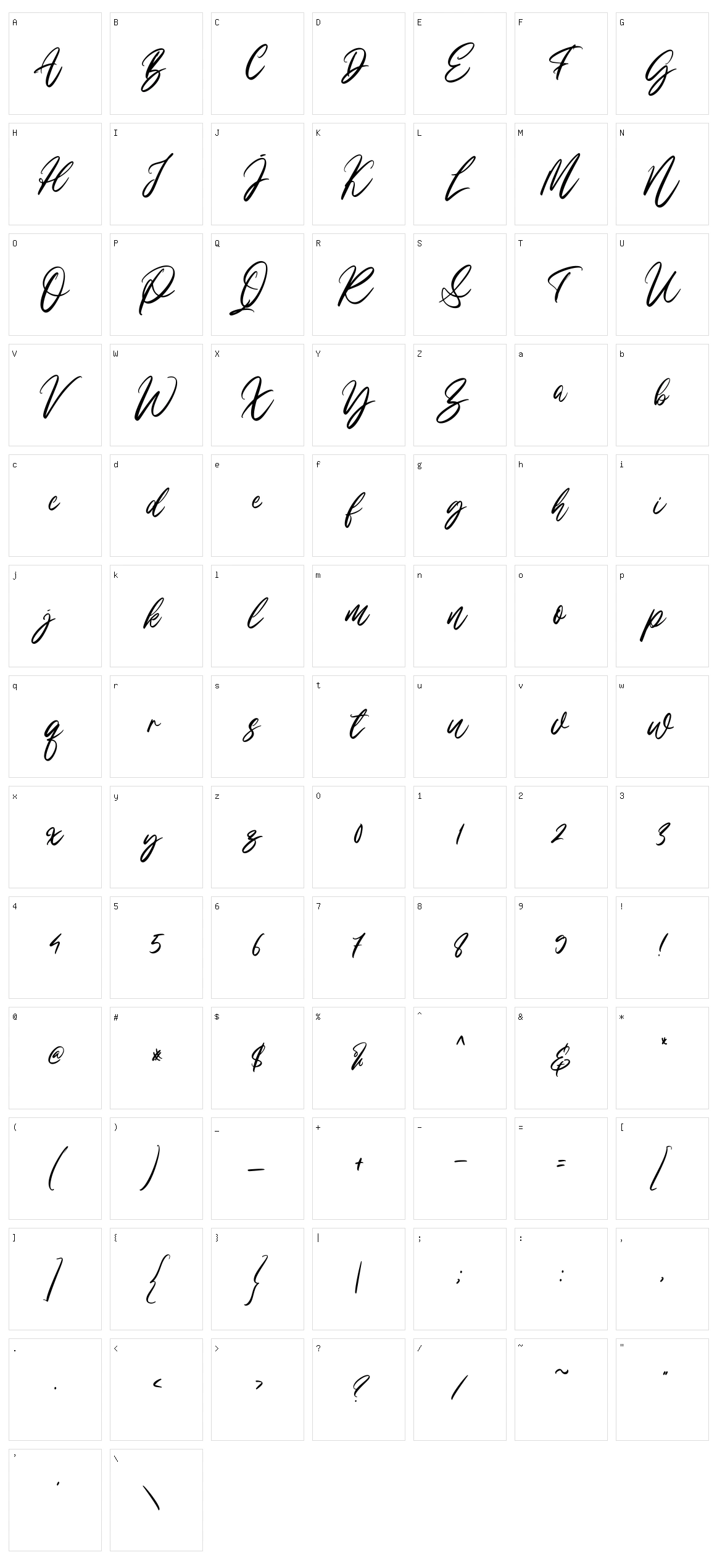 Marrylines Character Set