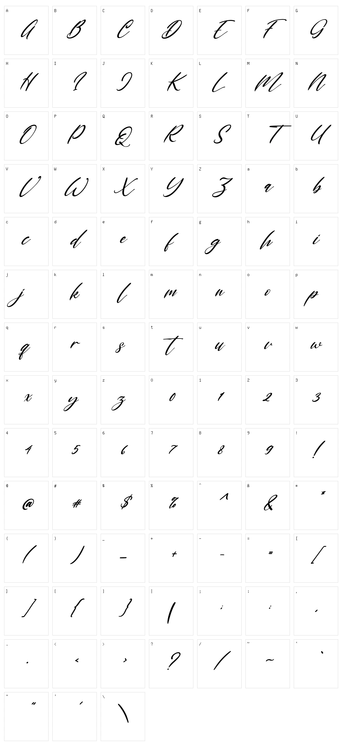 Marthalica Character Set