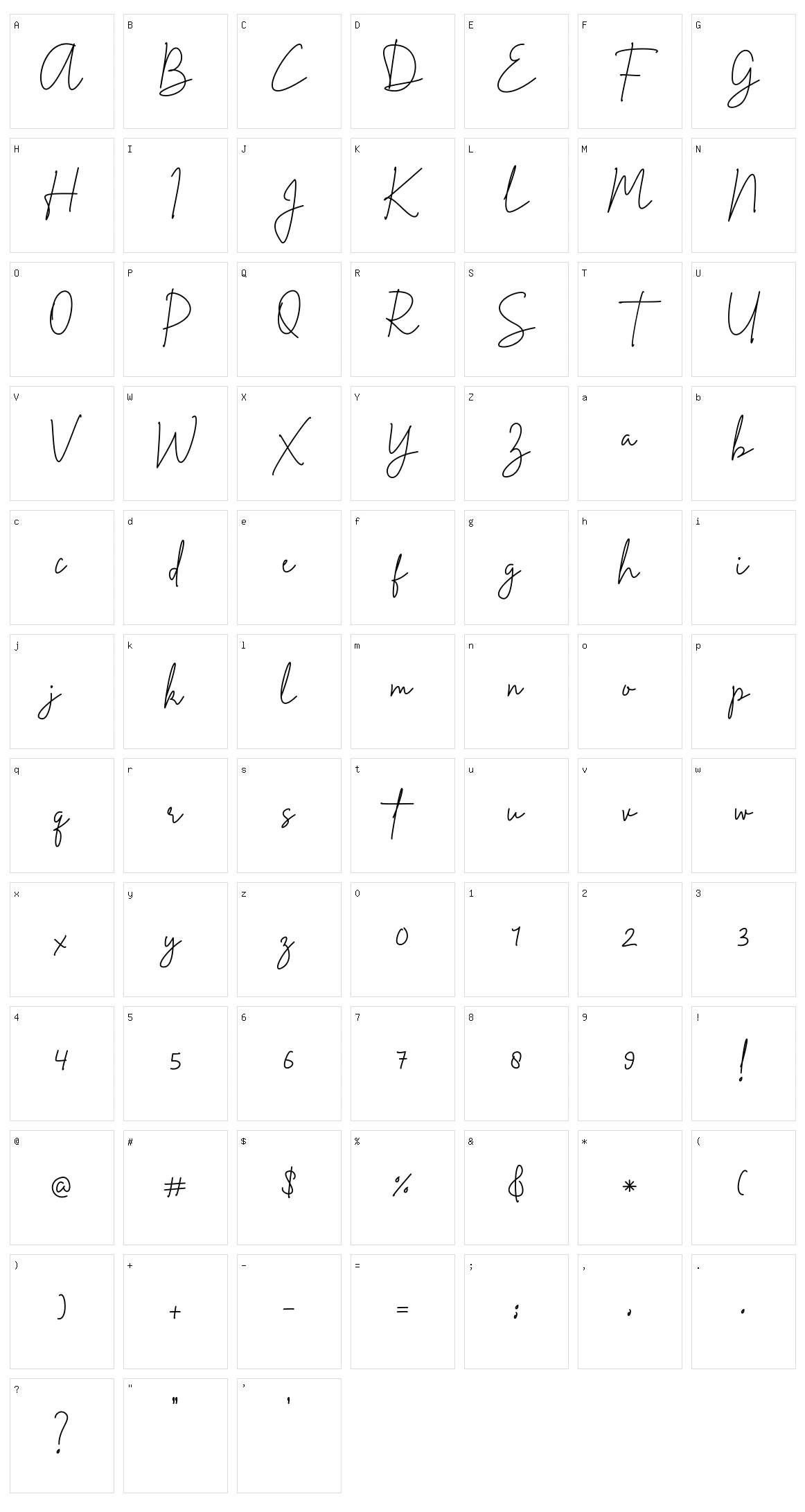 Marthane Character Set