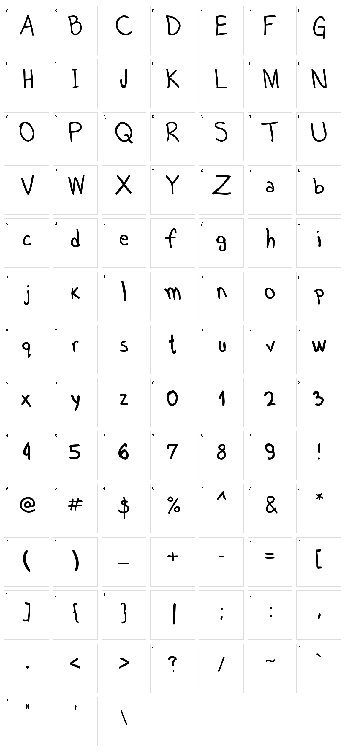 Martin Sans Character Set