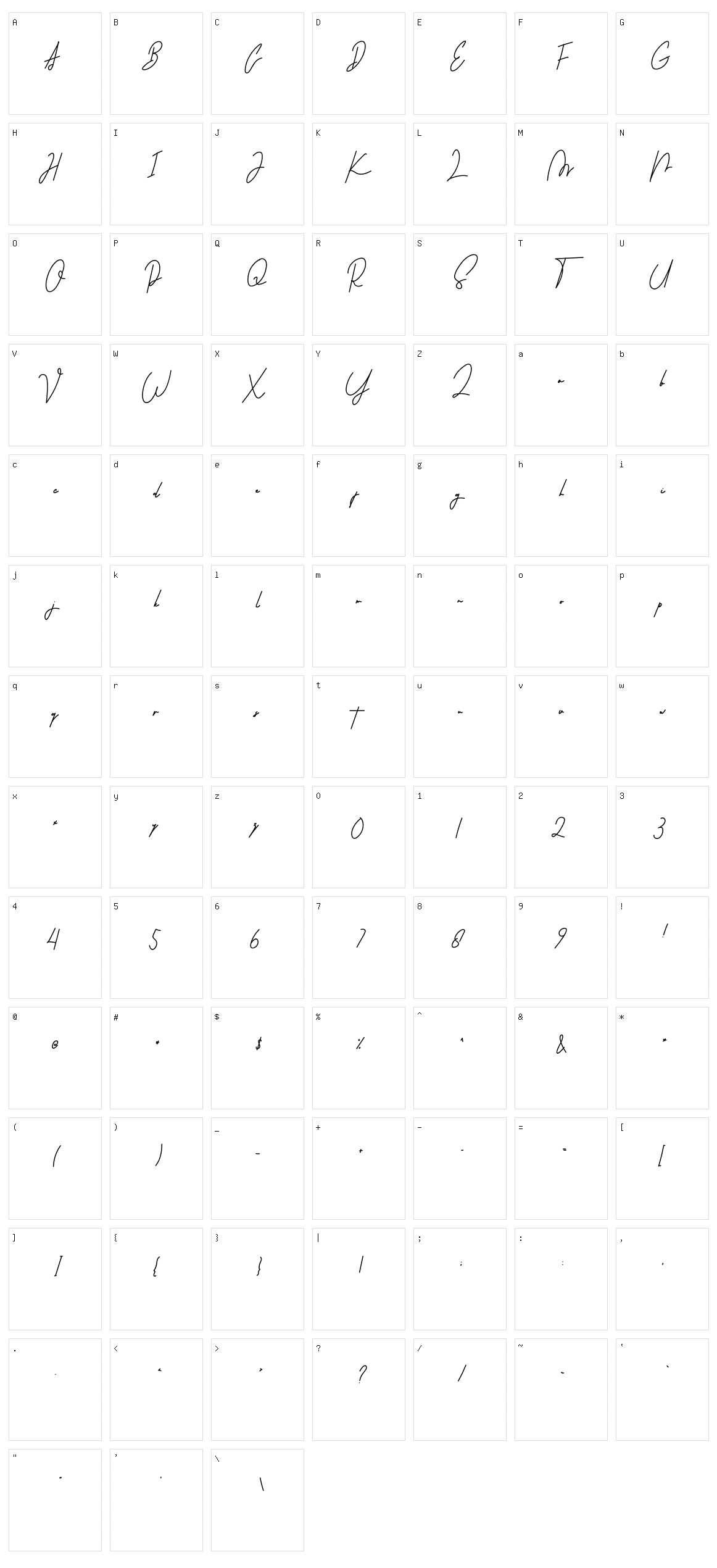 Martyna Signature Character Set