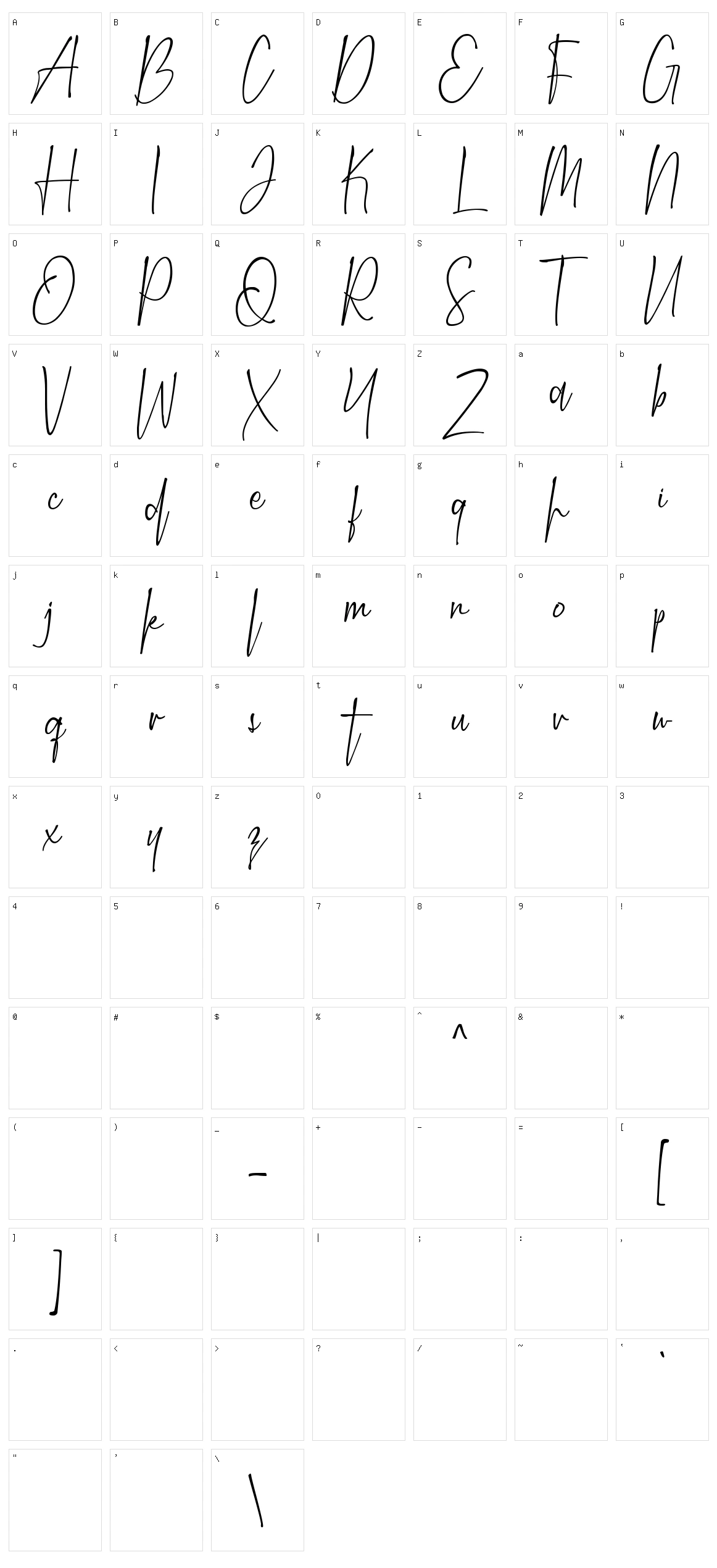 Marwah Signature Character Set