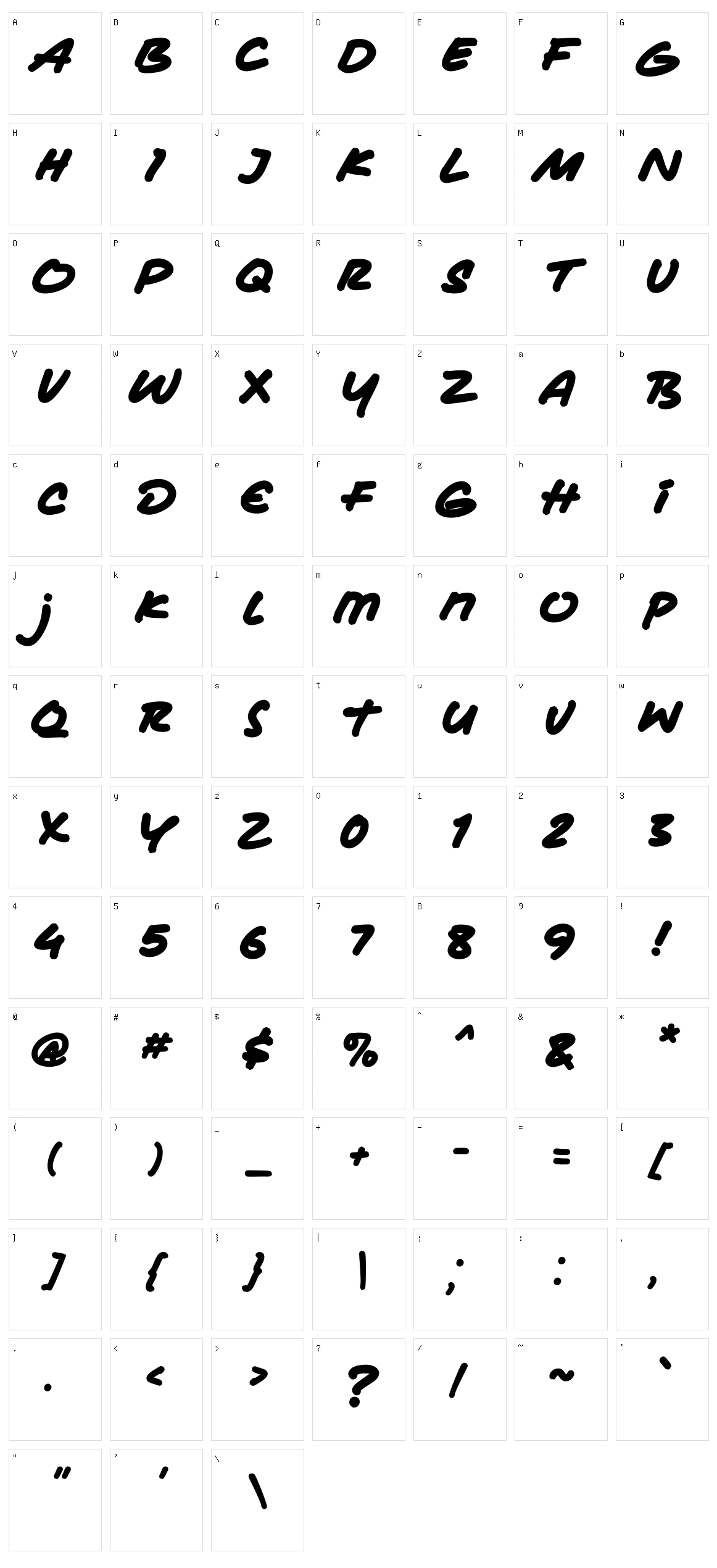 Masa Marker Character Set