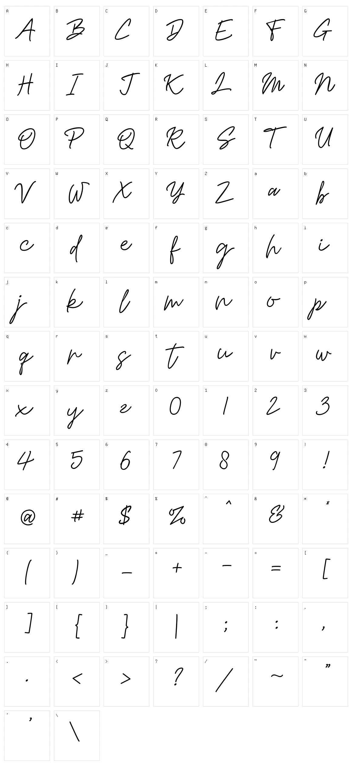 Mashiya Character Set