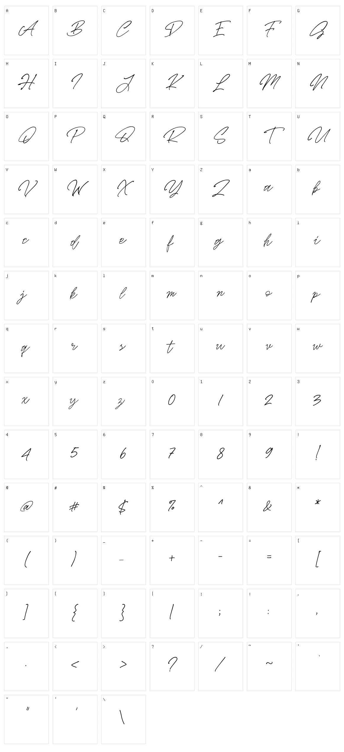 Masterline Character Set