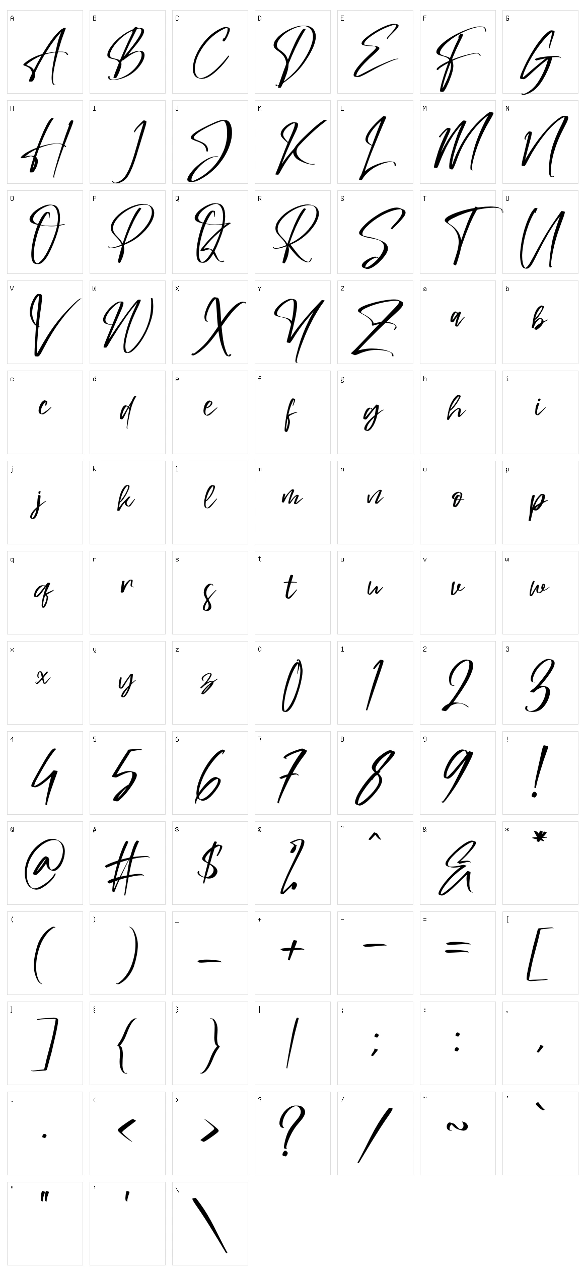 Mastille Attedro Character Set