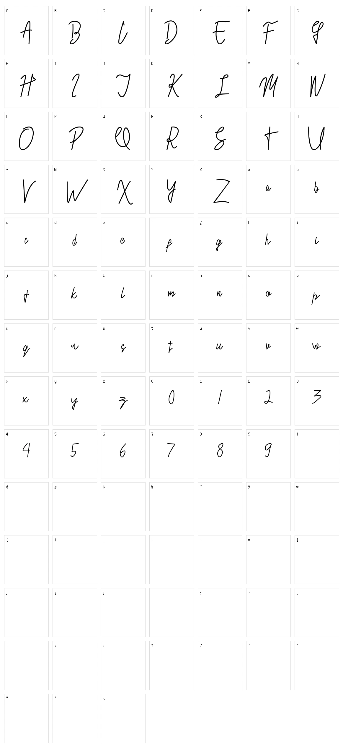 Masyasih Character Set