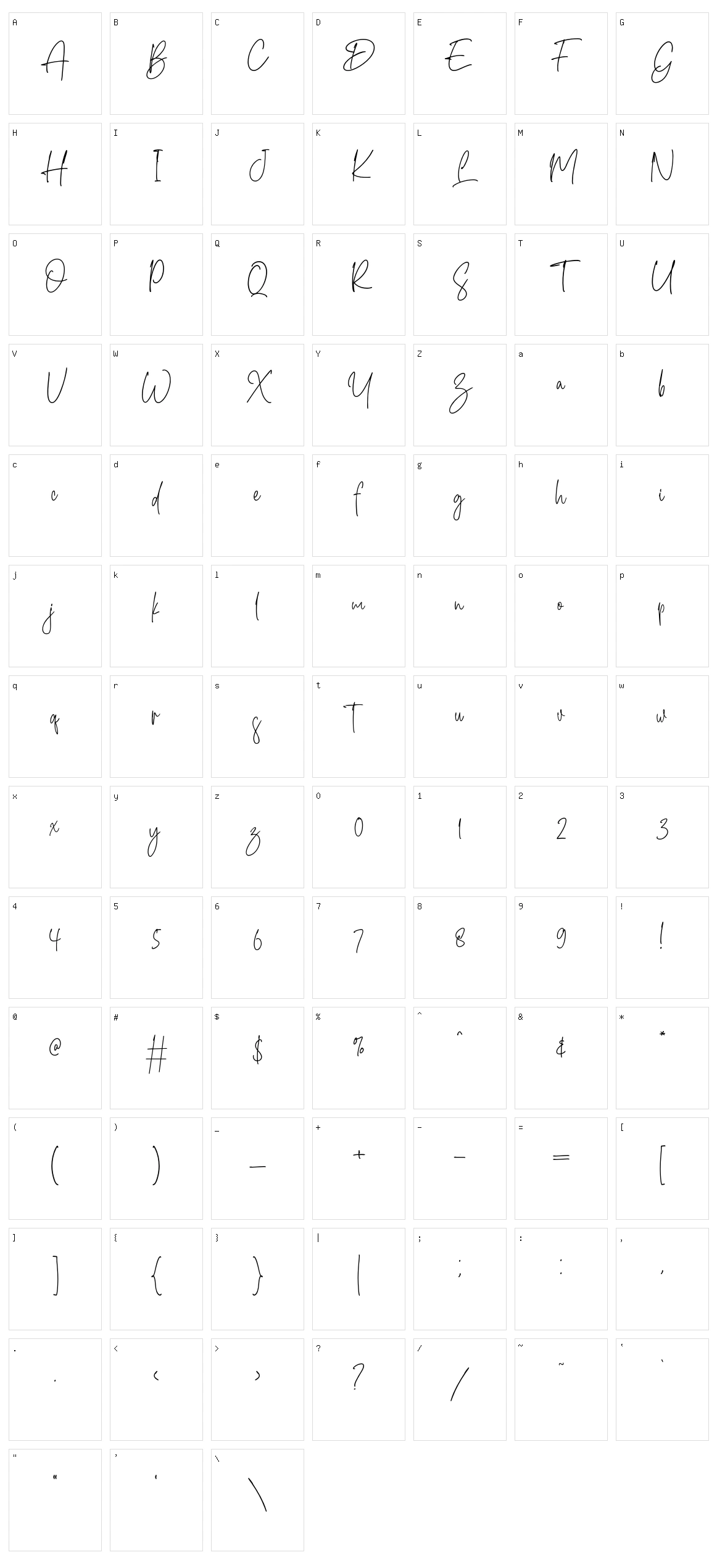 Matilda Signature Character Set