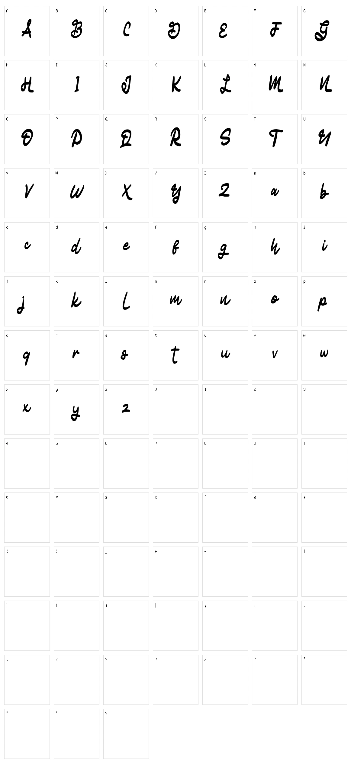 Matody Character Set