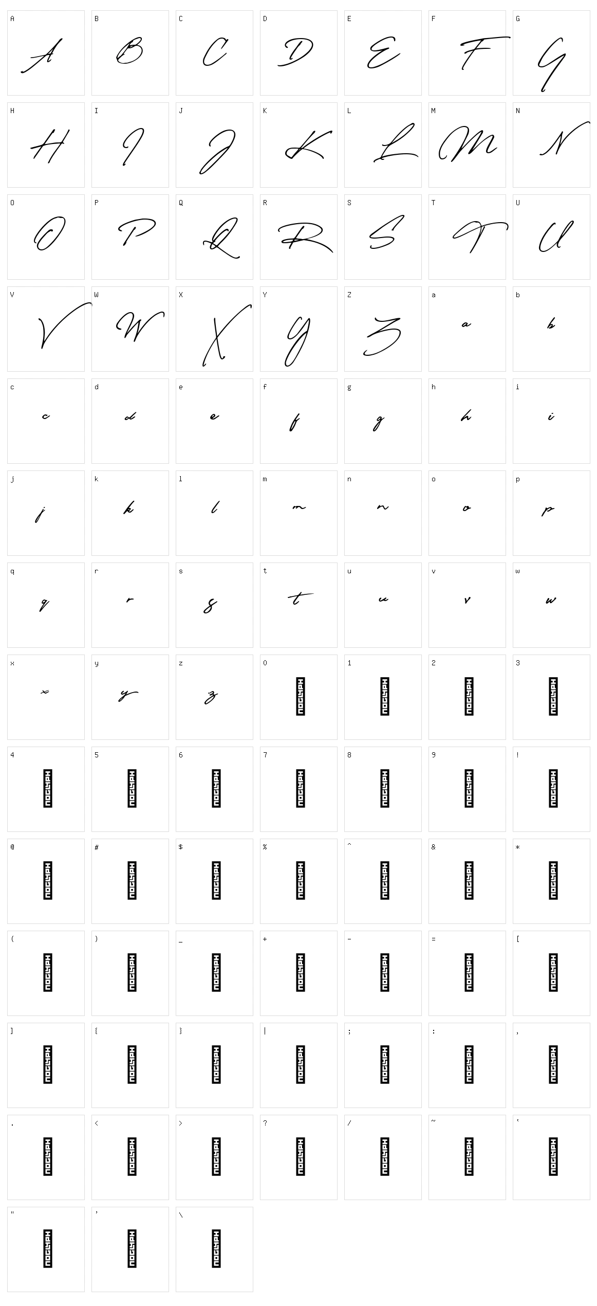 Matsury Character Set